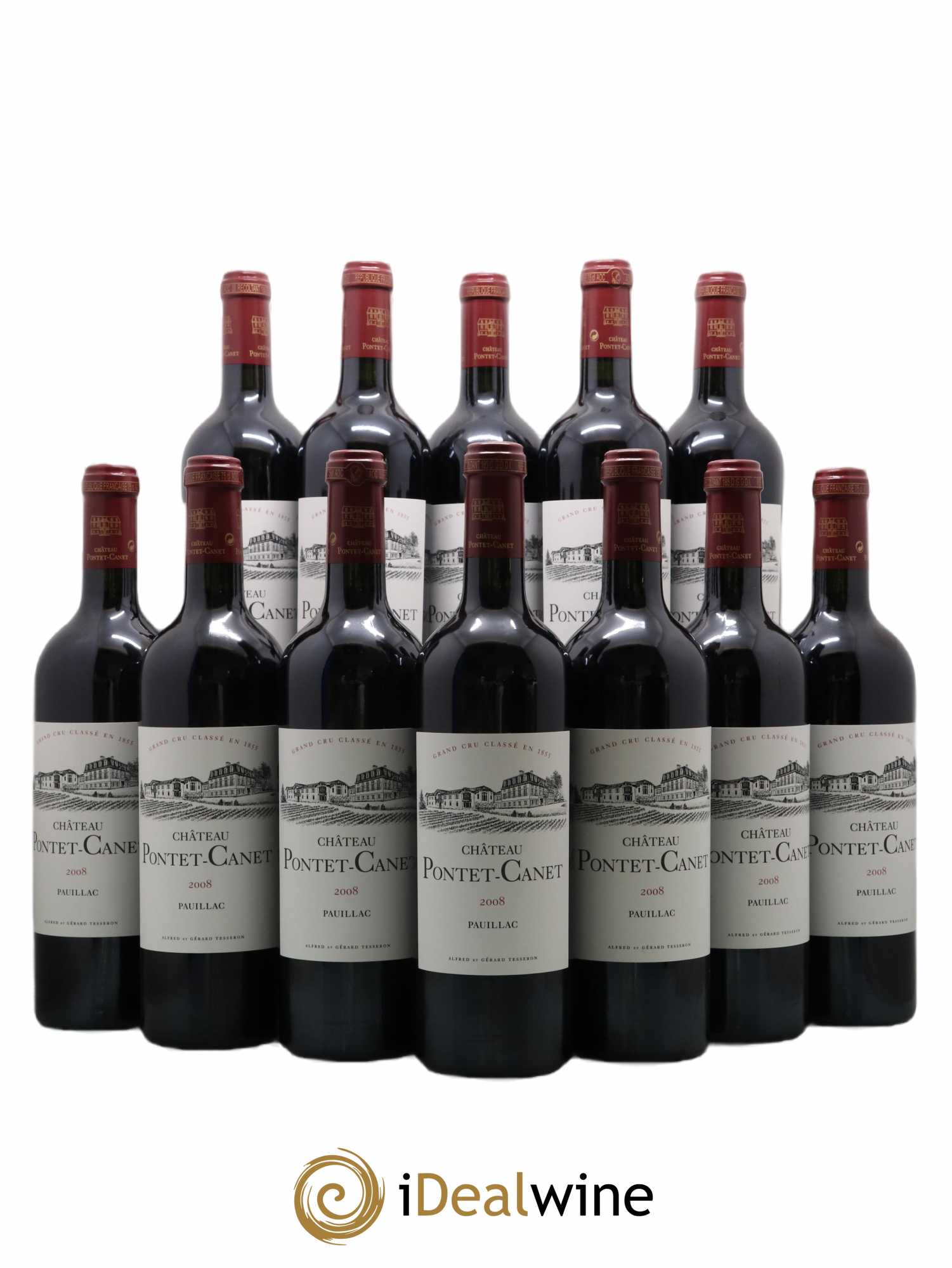Château Pontet Canet 5ème Grand Cru Classé 2008 - Lot de 12 bouteilles - 0