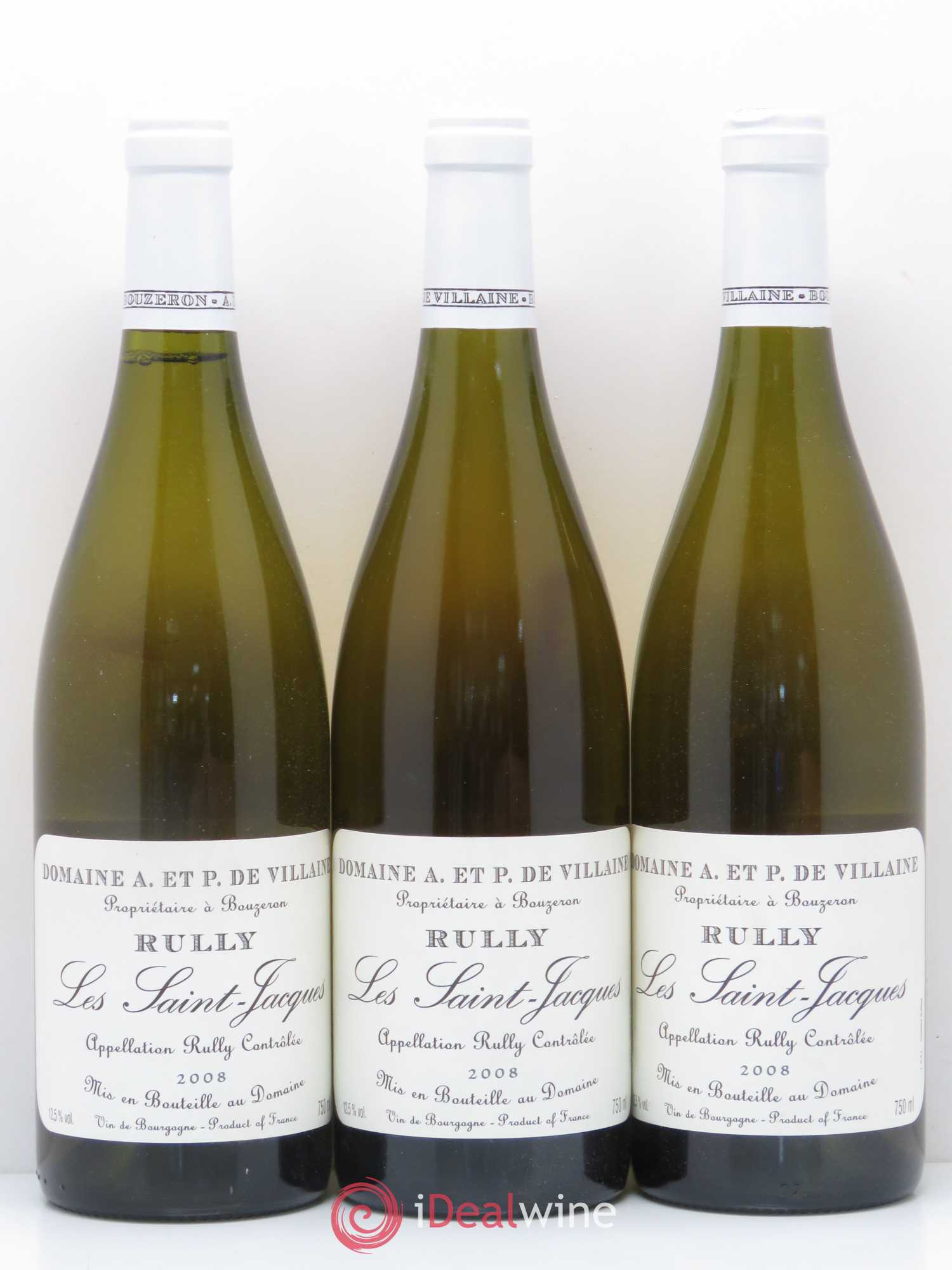 Rully Les Saint-Jacques Domaine de Villaine 2008 - Lot de 3 bouteilles - 0