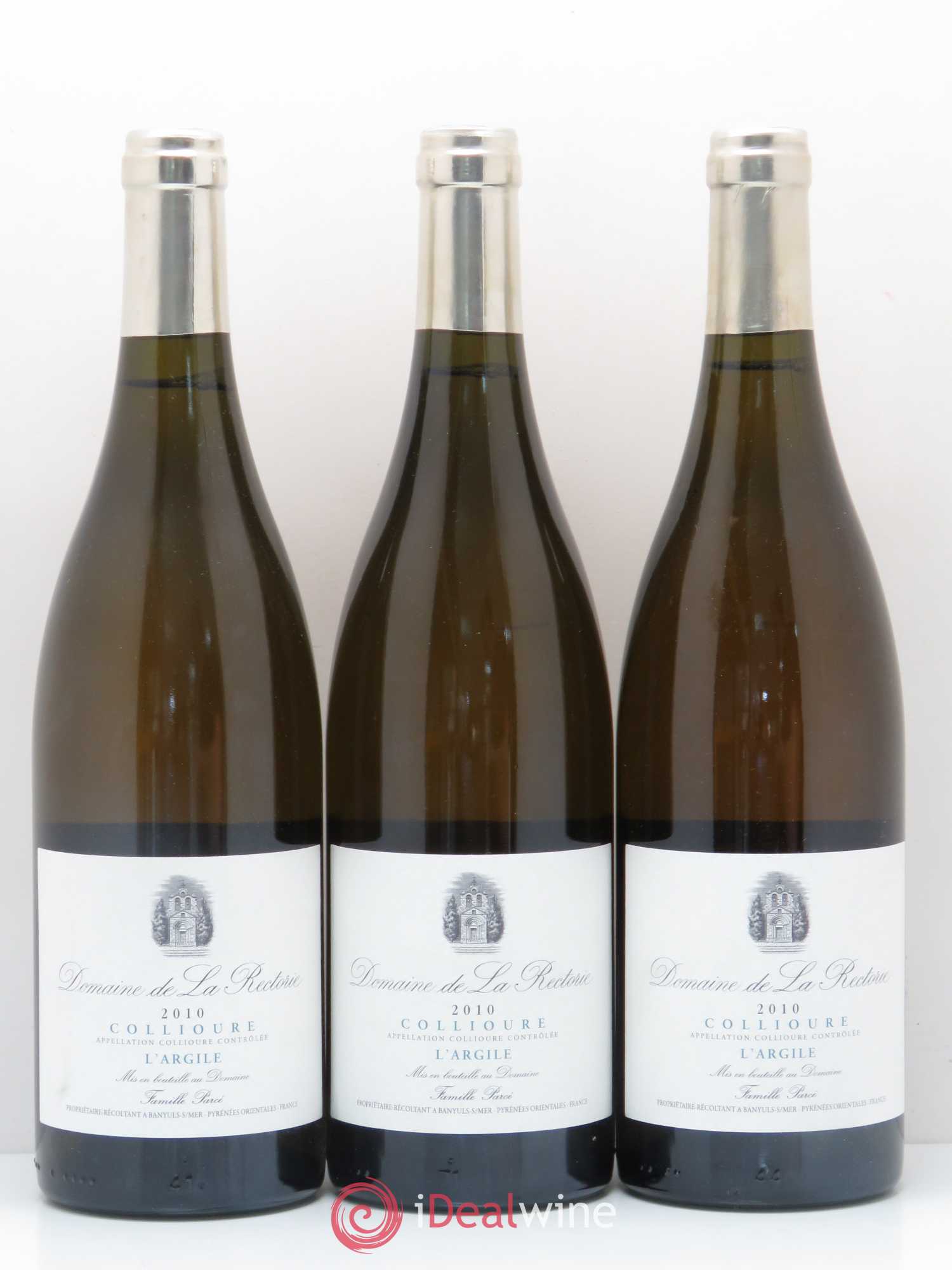 Collioure La Rectorie (Domaine de) L'Argile Thierry et Jean Emmanuel Parcé 2010 - Lot de 3 bouteilles - 0