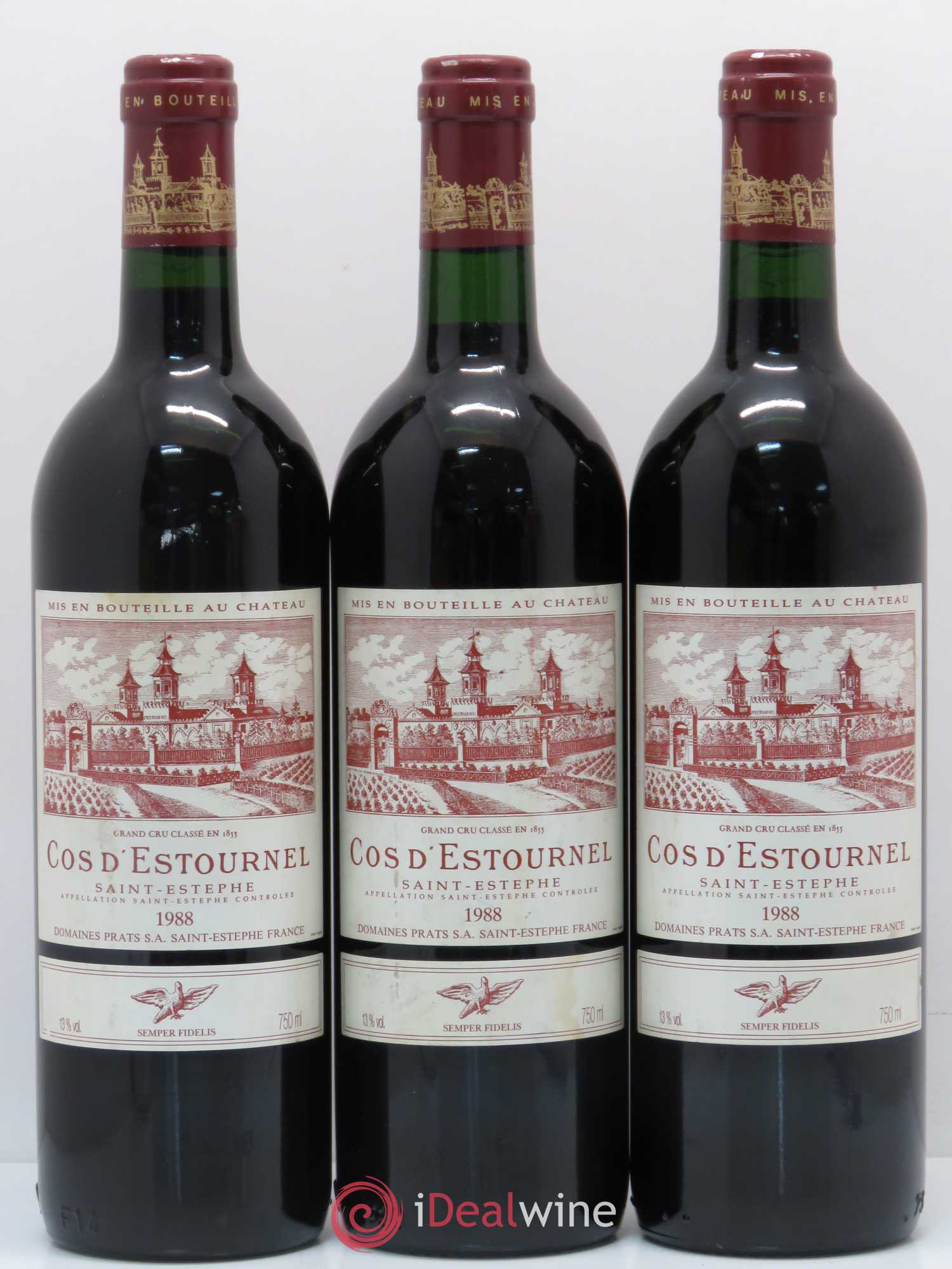 Cos d'Estournel 2ème Grand Cru Classé 1988 - Lot de 3 bouteilles - 0