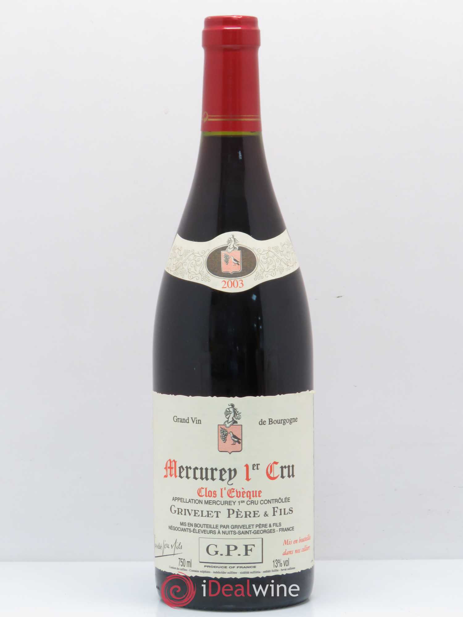Mercurey 1er Cru Clos L'Eveque Grivelet 2003 - Lot de 1 bouteille - 0