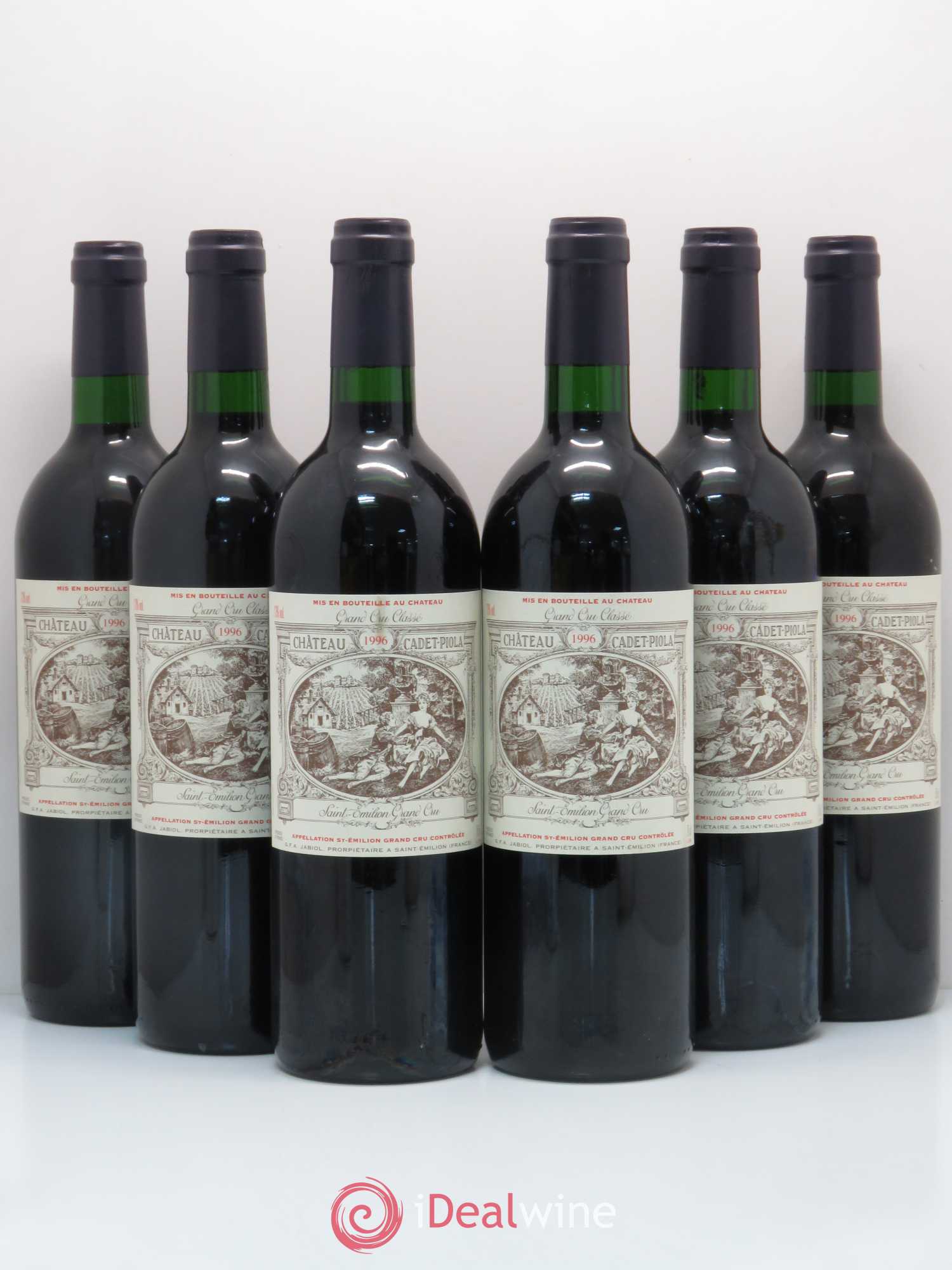 Château Cadet Piola Grand Cru Classé 1996 - Lot de 6 bouteilles - 0