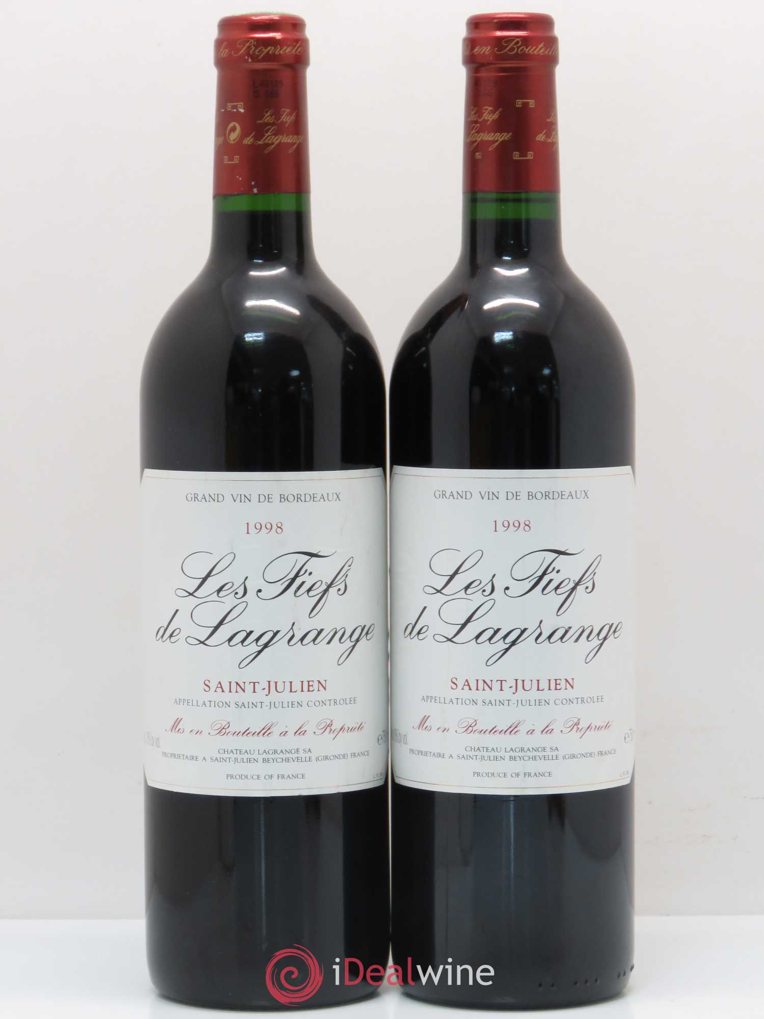 Les Fiefs de Lagrange Second Vin 1998 - Lot de 2 bouteilles - 0