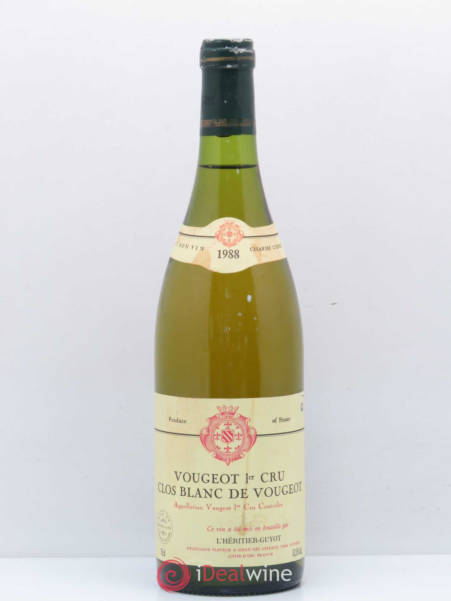 Vougeot 1er Cru Clos Blanc de Vougeot Monopole L'Heritier Guyot 1988 - Lotto di 1 bottiglia - 0