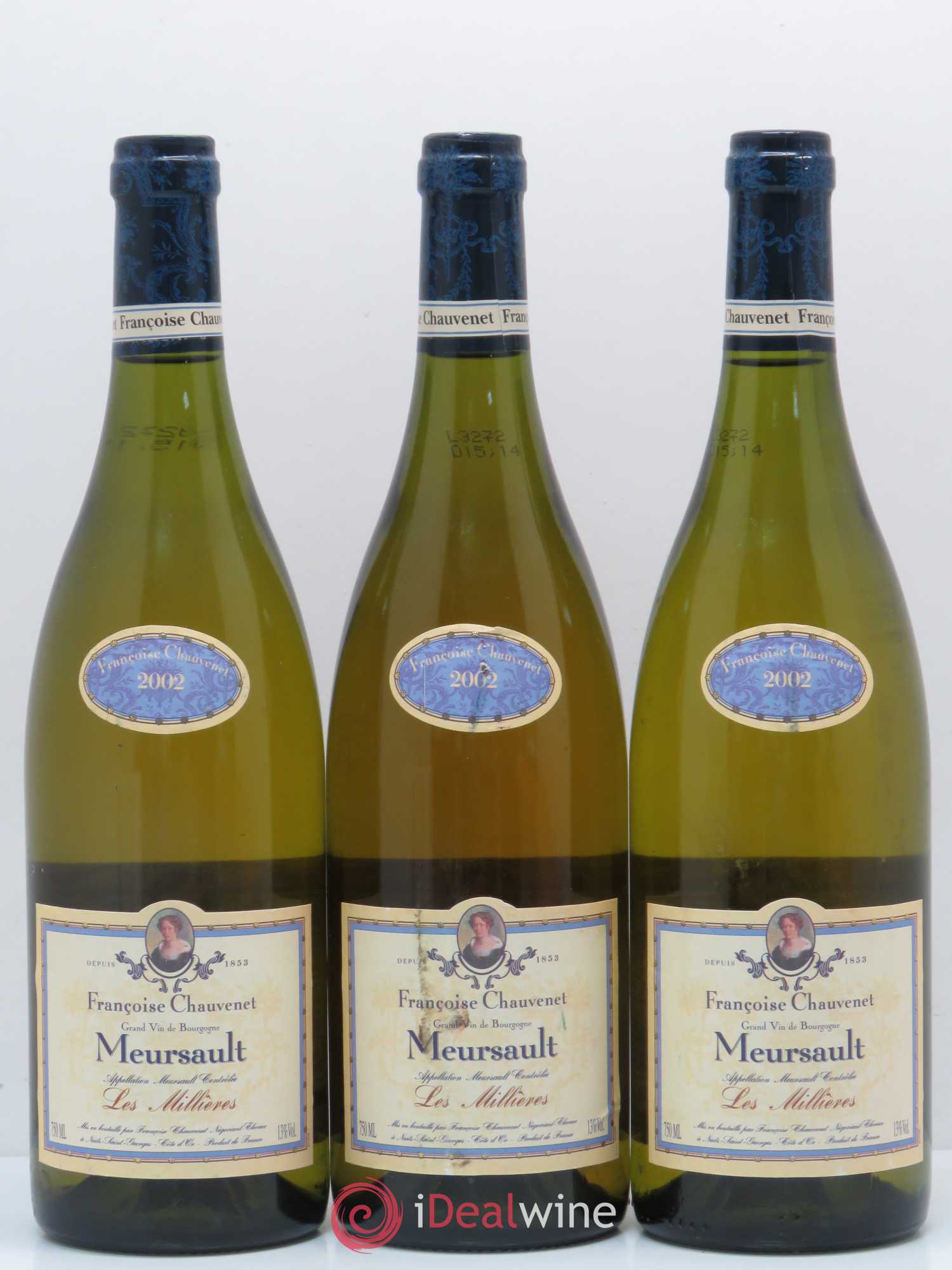 Meursault Les Millières Françoise Chauvenet 2002 - Posten von 3 Flaschen - 0