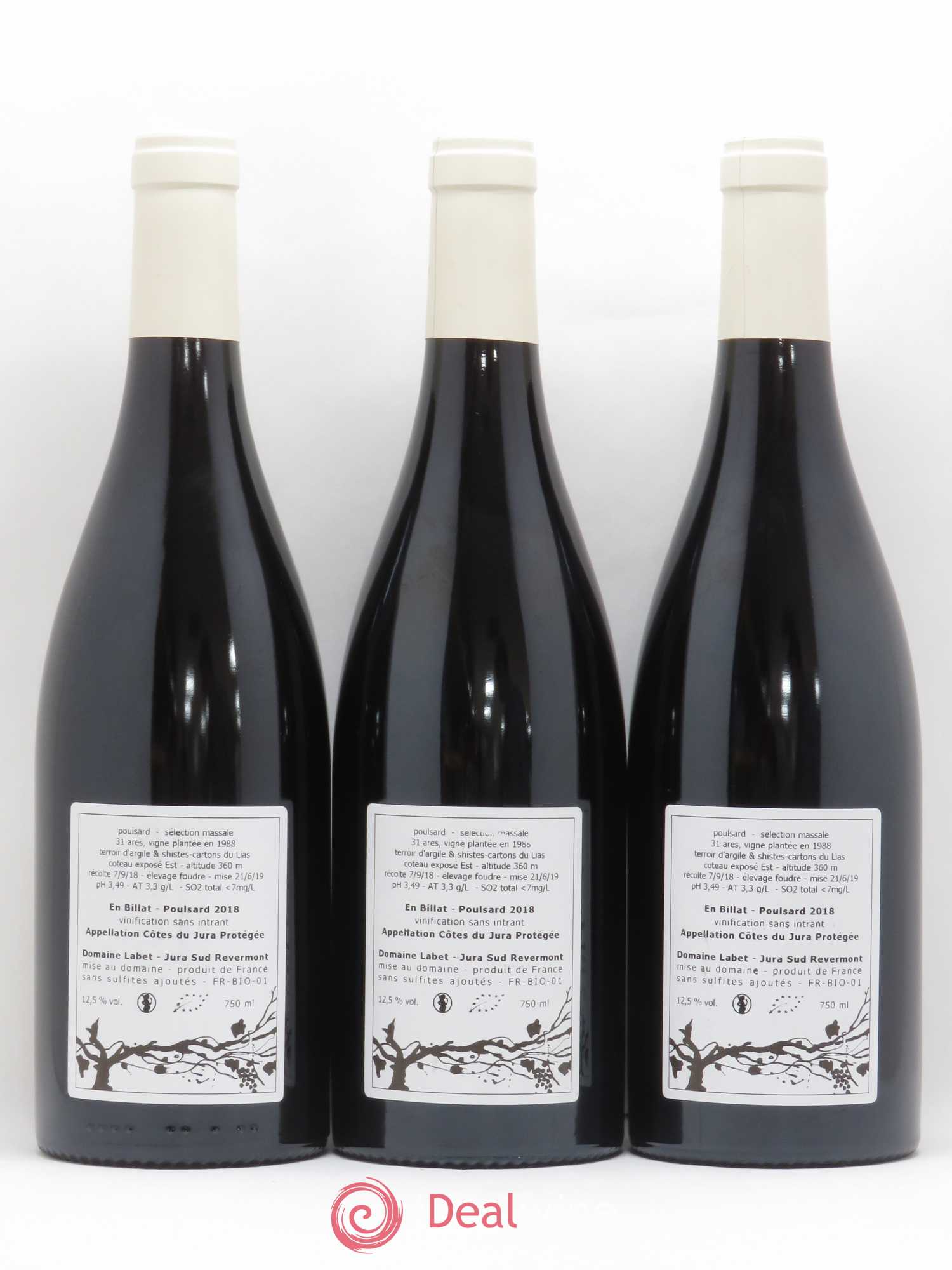 Côtes du Jura Poulsard En Billat Romain - Julien - Charline Labet 2018 - Lot de 3 bouteilles - 1