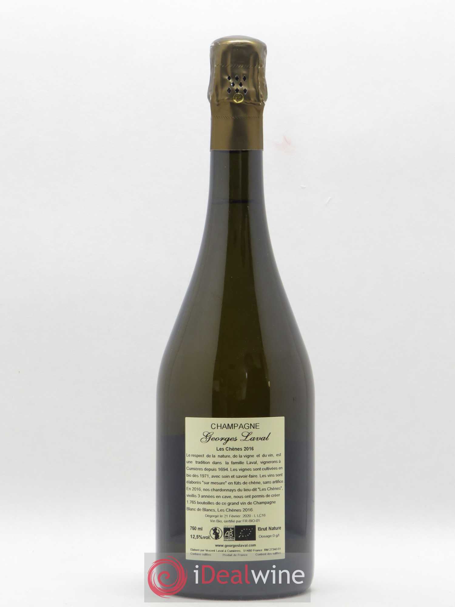 Les Chênes 1er Cru Brut Nature Georges Laval - Lot de 1 bouteille - 1