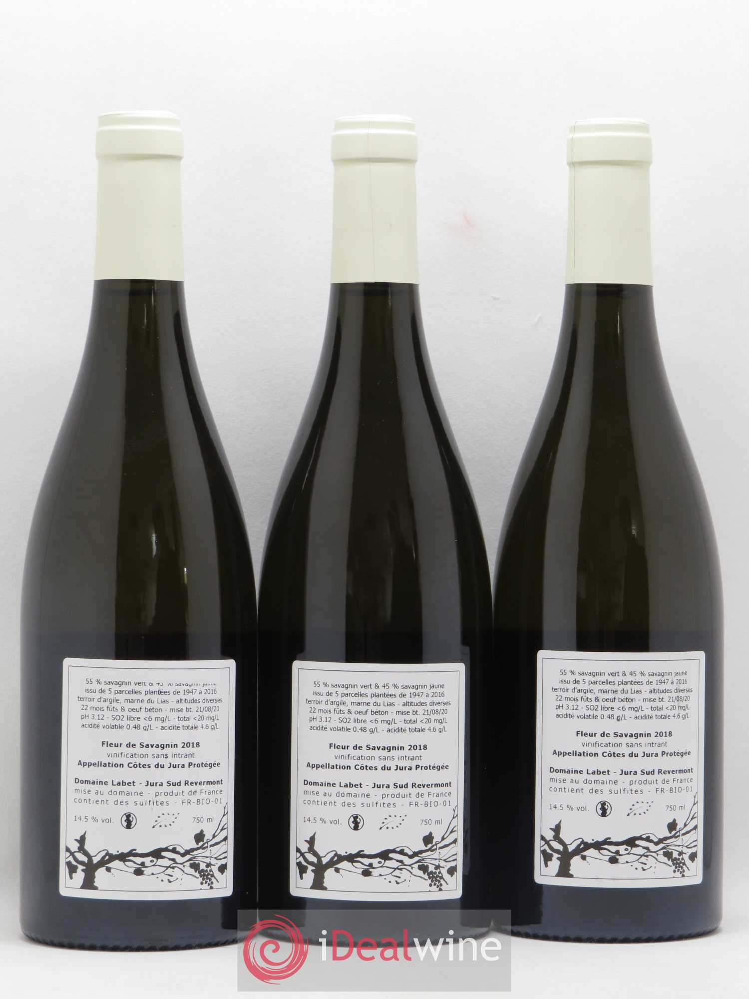 Côtes du Jura Fleur de Savagnin Romain - Julien - Charline Labet 2018 - Lot de 3 bouteilles - 1