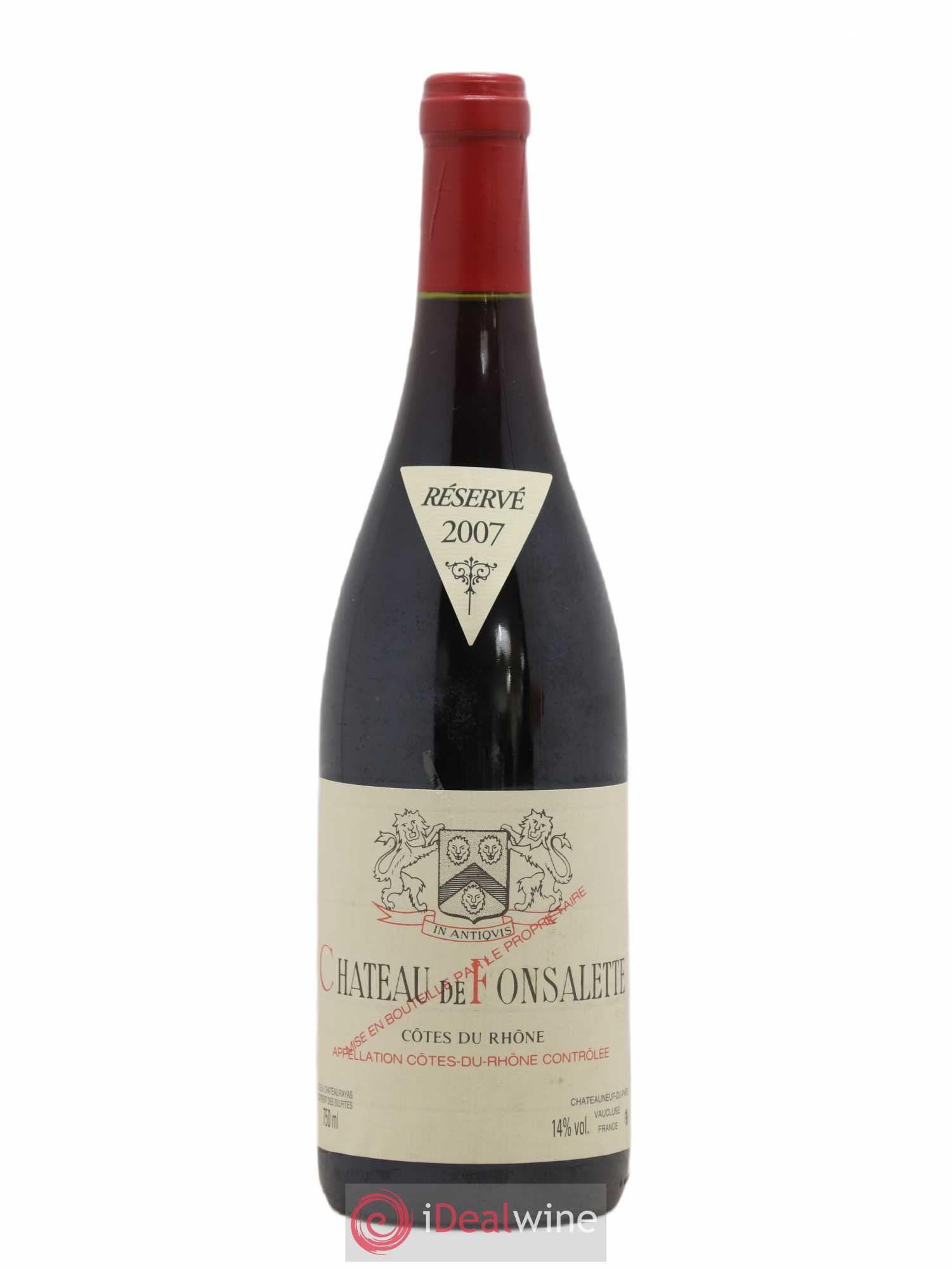 Côtes-du-Rhône Château de Fonsalette Emmanuel Reynaud 2007 - Lot de 1 bouteille - 0