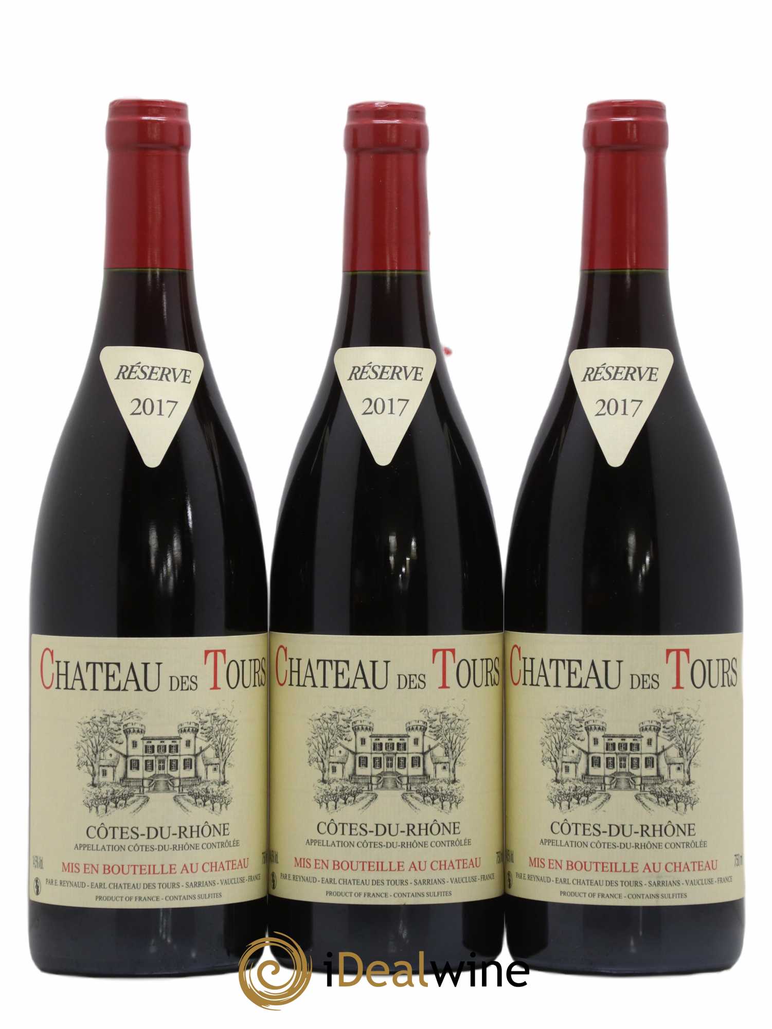 Côtes-du-Rhône Château des Tours Emmanuel Reynaud 2017 - Lot de 3 bouteilles - 0