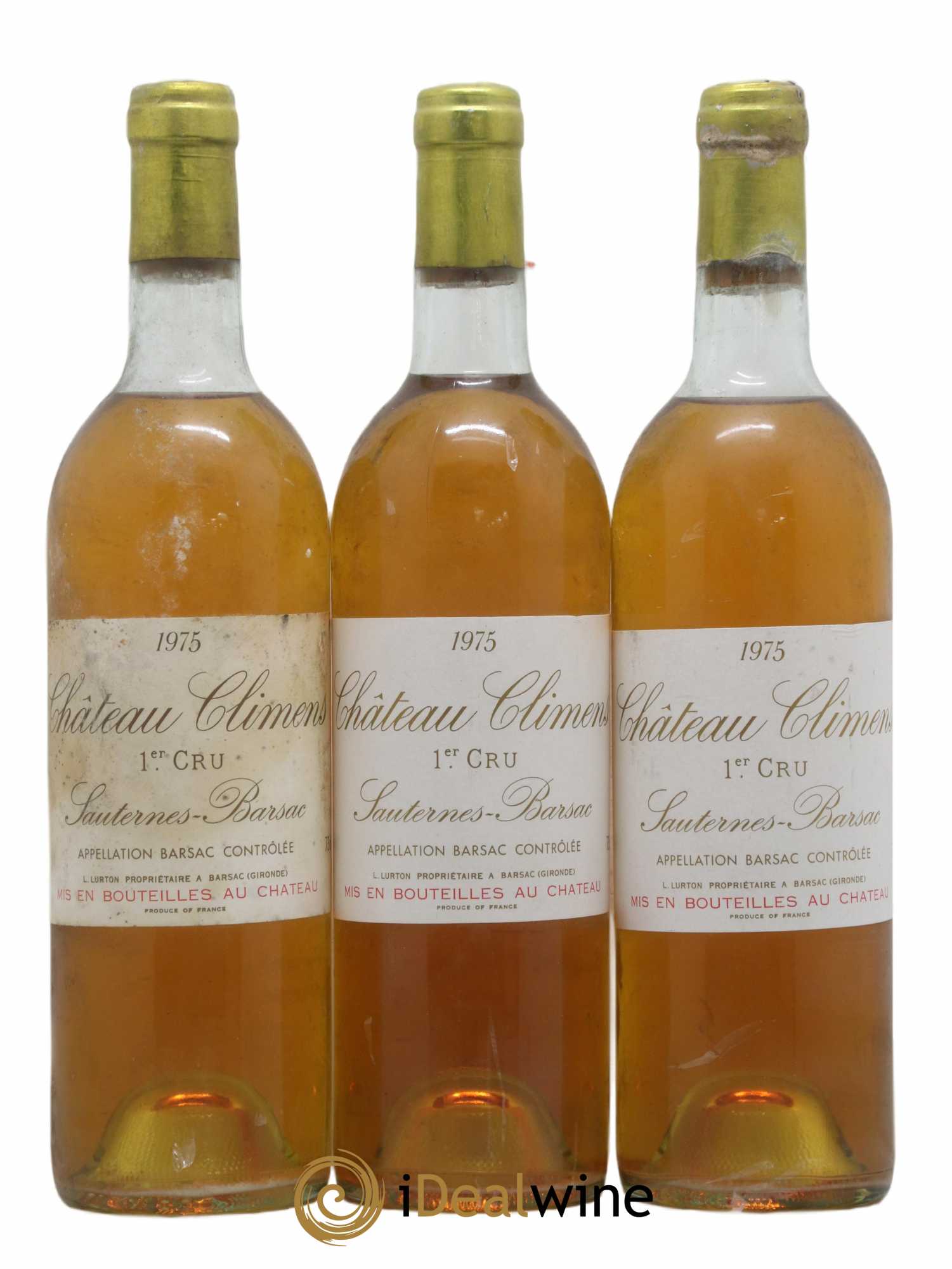 Château Climens 1er Grand Cru Classé 1975 - Lotto di 3 bottiglie - 0