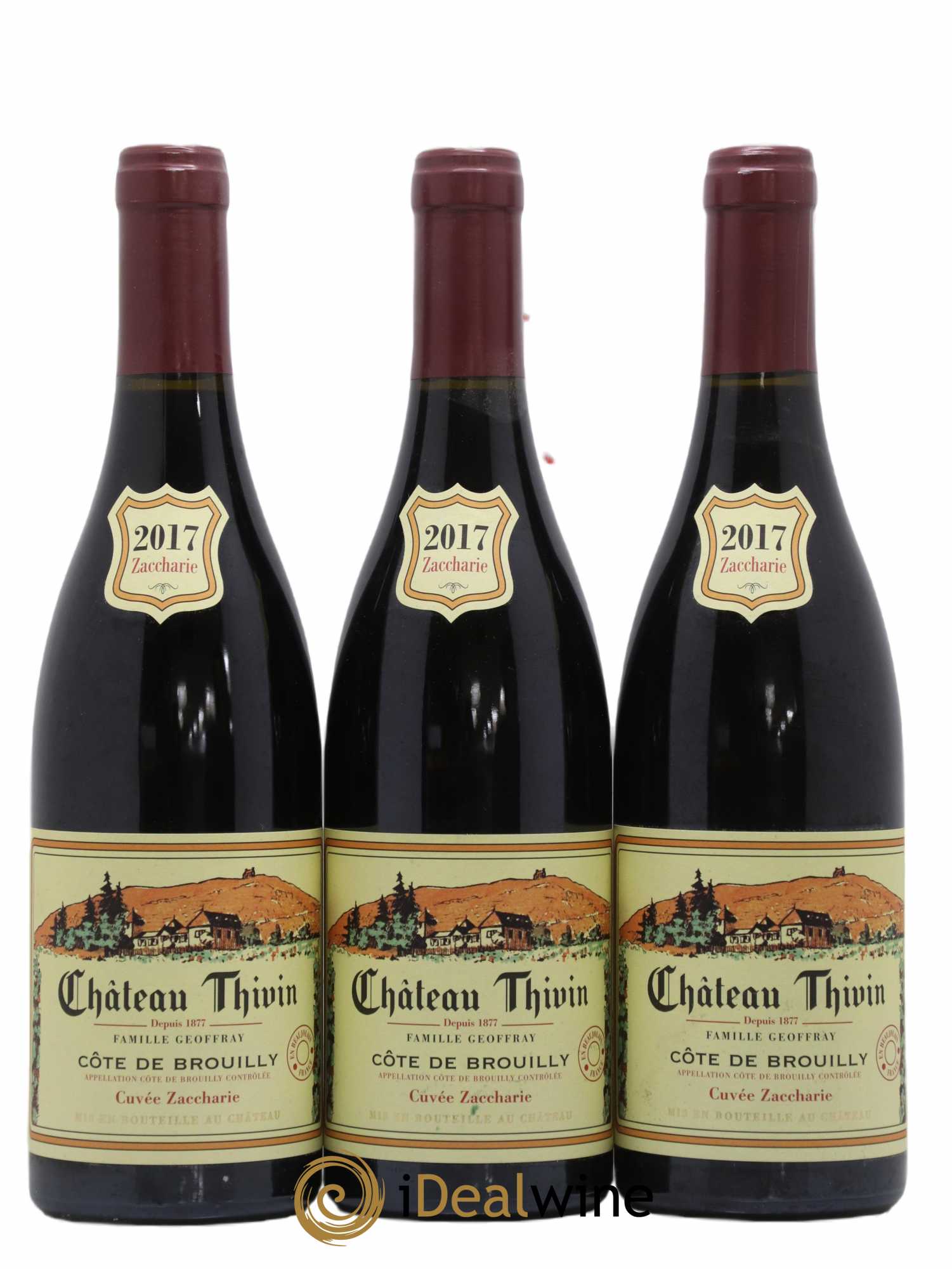 Côte de Brouilly Cuvée Zaccharie Château Thivin 2017 - Lot de 3 bouteilles - 0