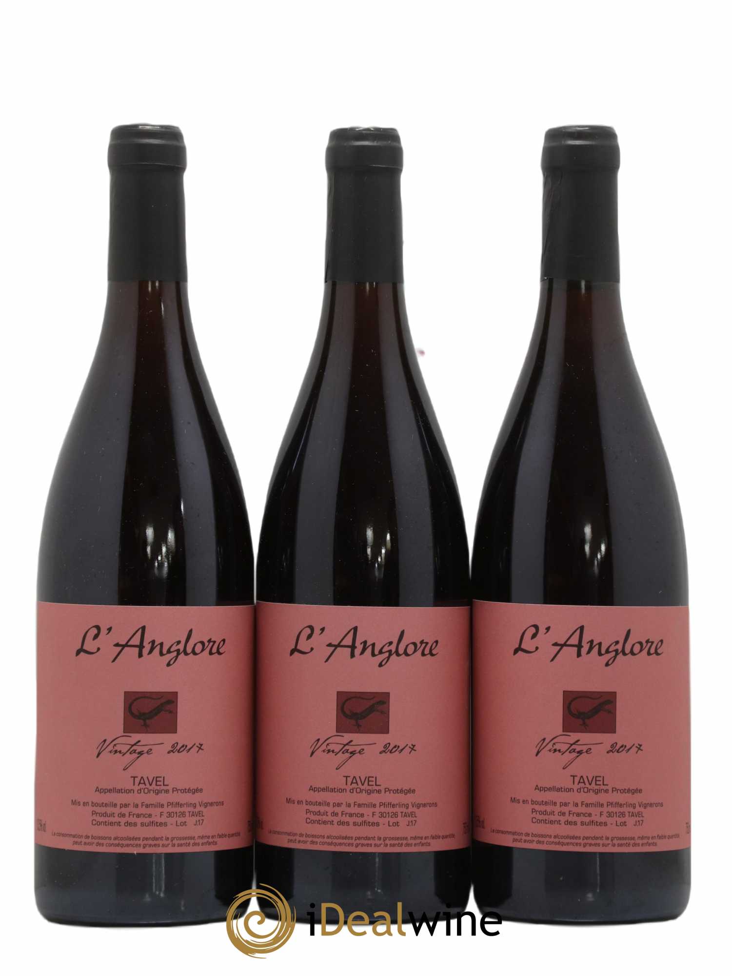 Tavel Vintage L'Anglore 2017 - Lot de 3 bouteilles - 0