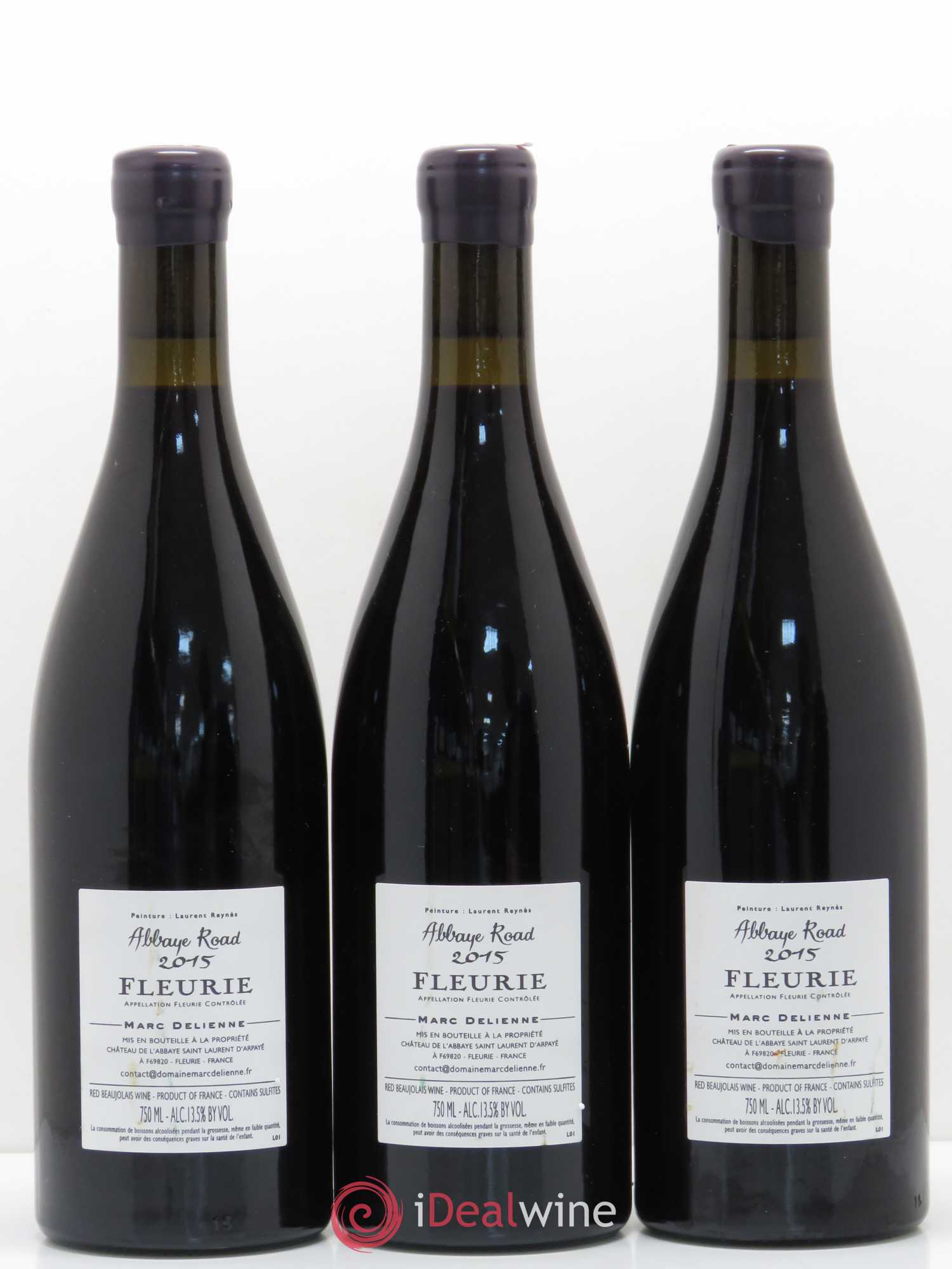 Fleurie Abbaye Road Domaine Marc Delienne 2015 - Lot de 3 bouteilles - 1