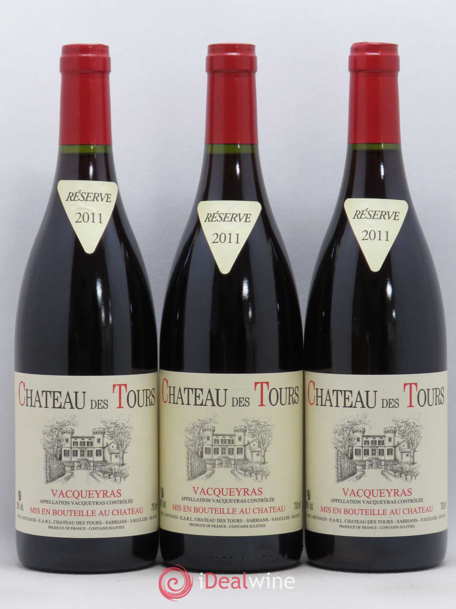 Vacqueyras Château des Tours Emmanuel Reynaud 2011 - Lot de 3 bouteilles - 0