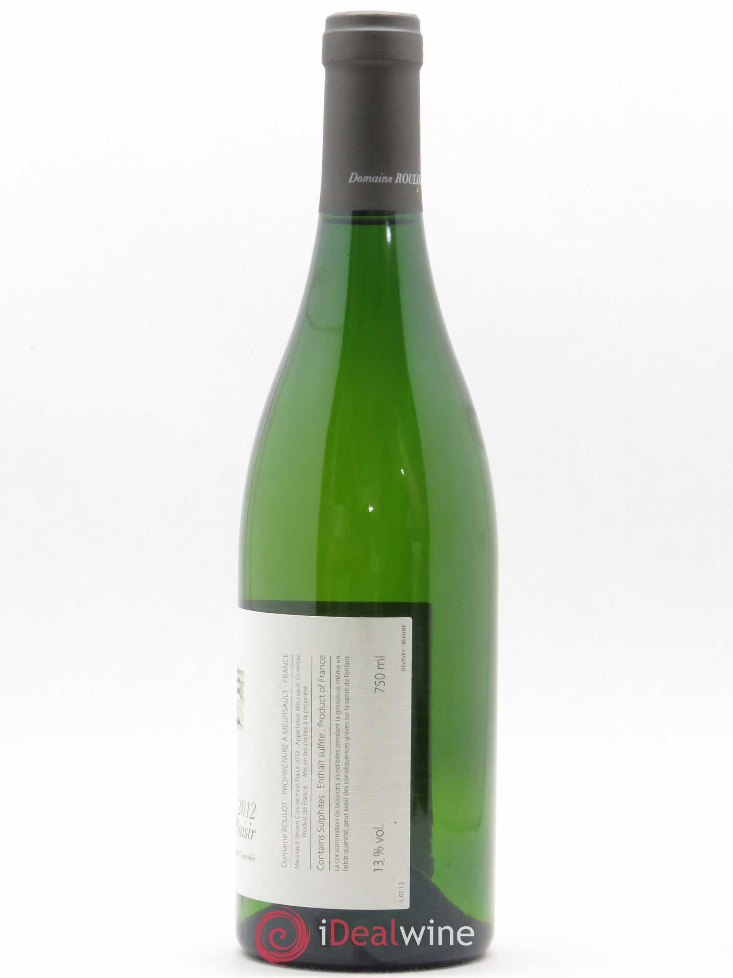 Meursault Les Tessons Clos de Mon plaisir Roulot (Domaine) 2012 - Lot de 1 bouteille - 1