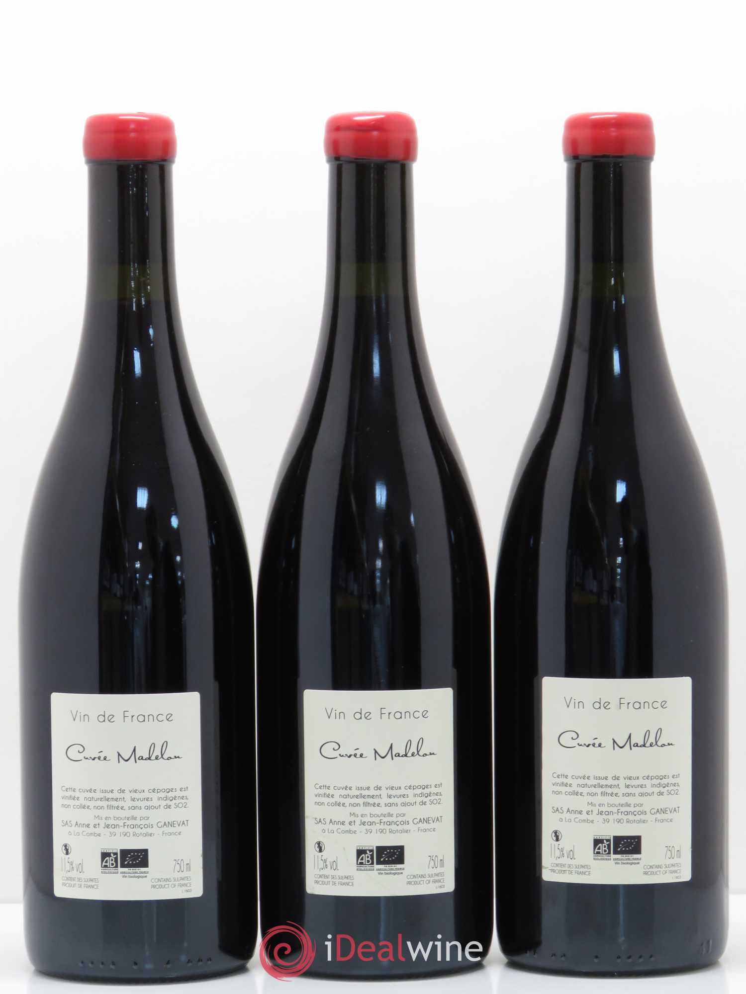 Vin de France Madelon Anne et Jean François Ganevat 2016 - Lot de 3 bouteilles - 1