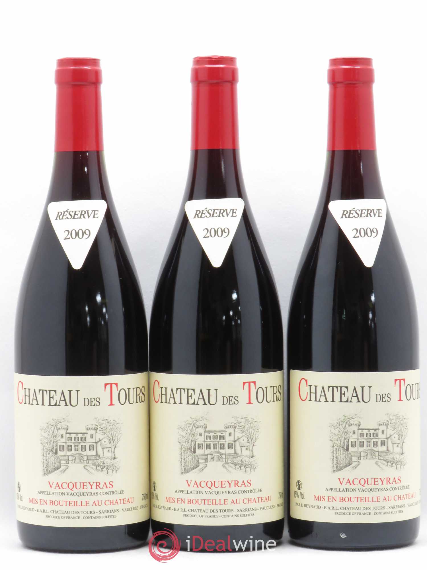 Vacqueyras Château des Tours Emmanuel Reynaud 2009 - Lot de 3 bouteilles - 0