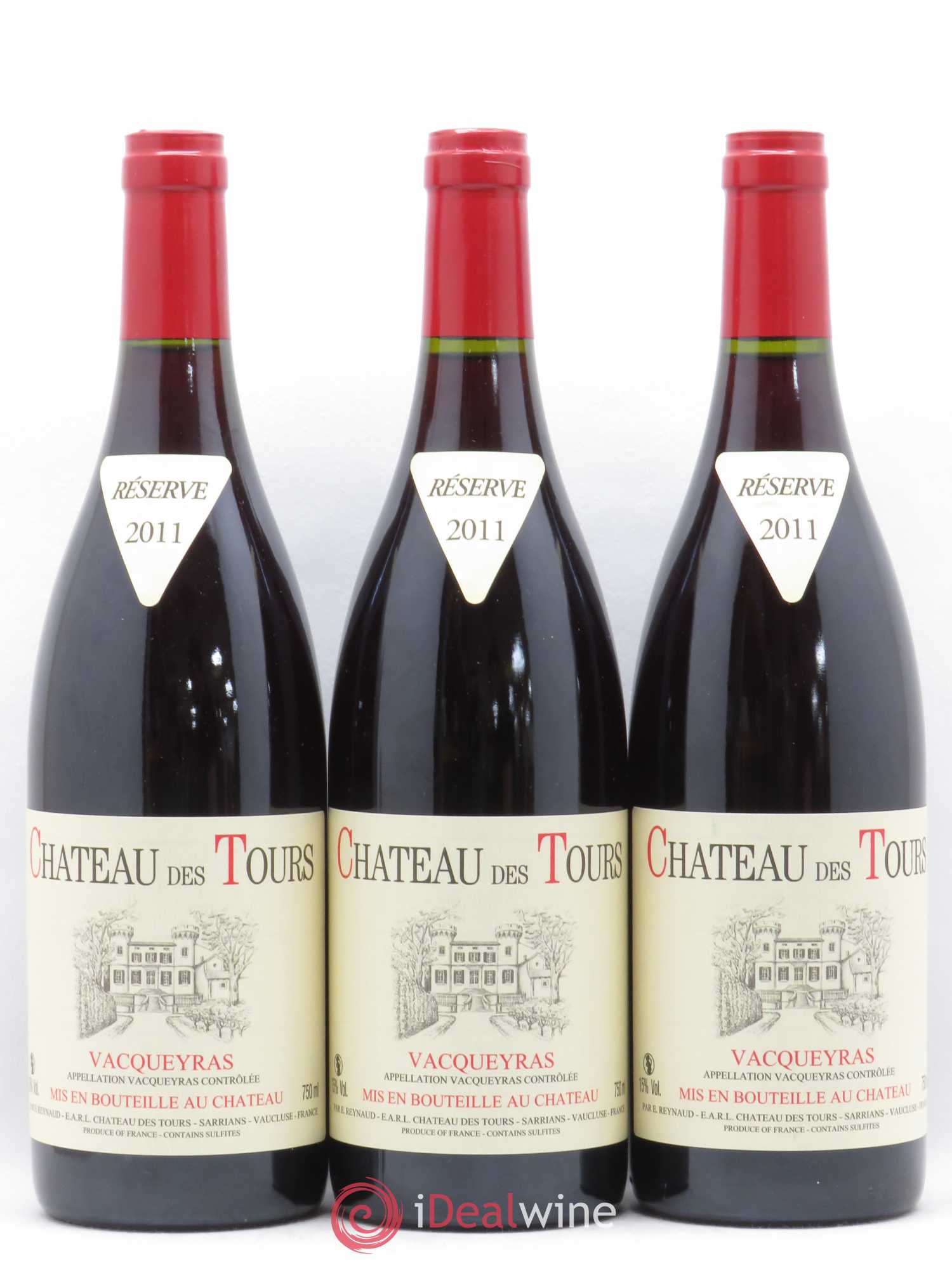 Vacqueyras Château des Tours Emmanuel Reynaud 2011 - Lot de 3 bouteilles - 0