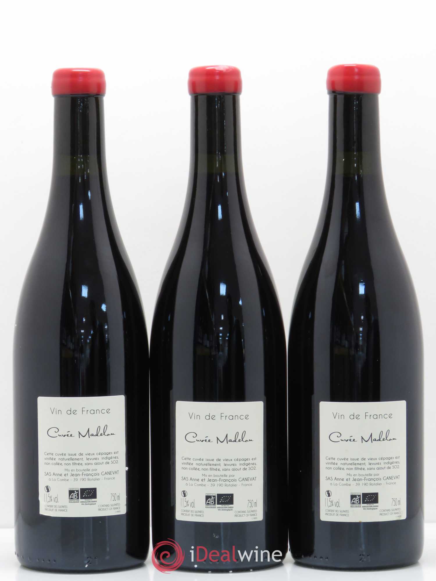 Vin de France Madelon Anne et Jean François Ganevat 2016 - Lot de 3 bouteilles - 1
