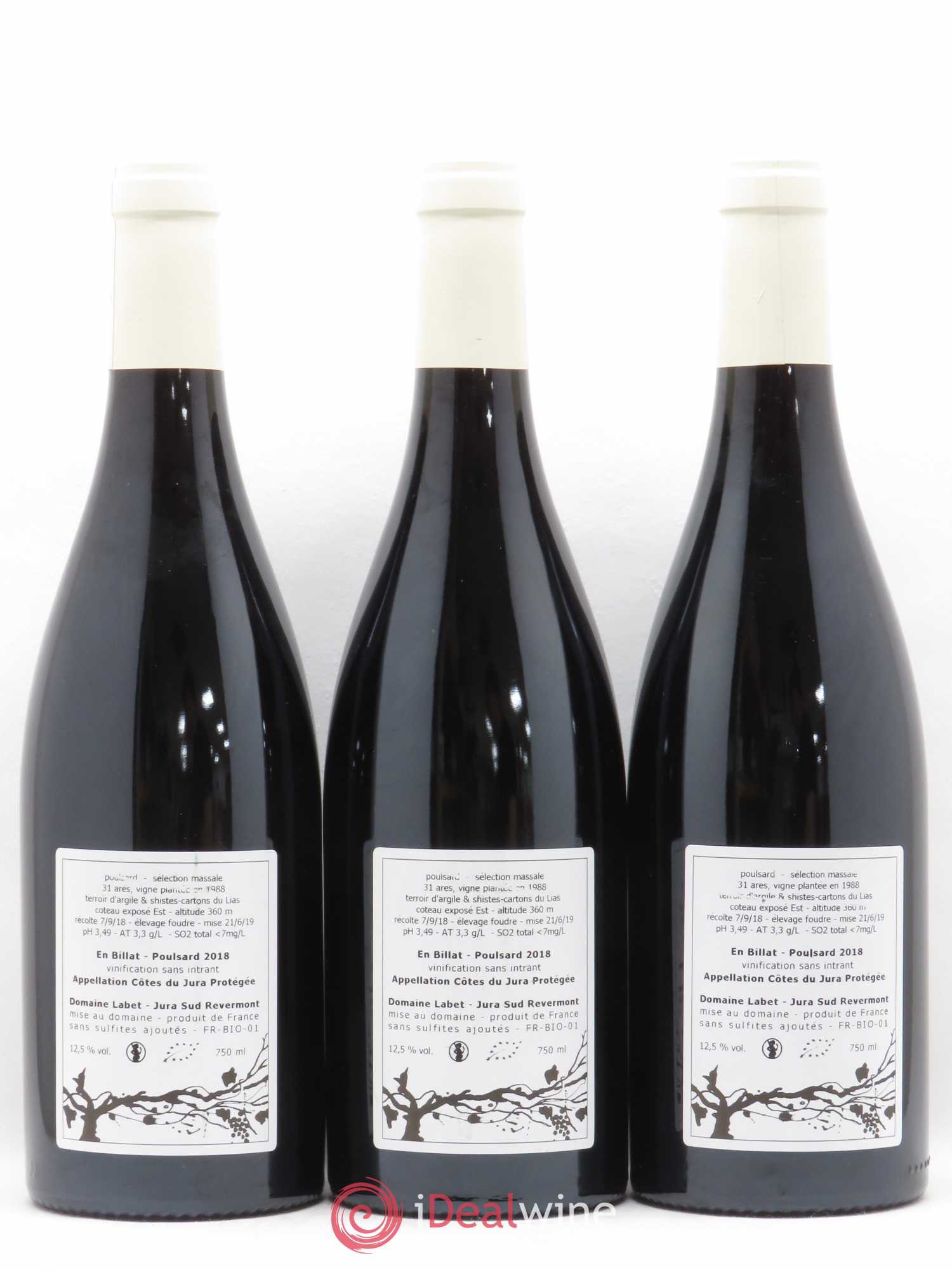 Côtes du Jura Poulsard En Billat Romain - Julien  - Charline Labet 2018 - Lot de 3 bouteilles - 1