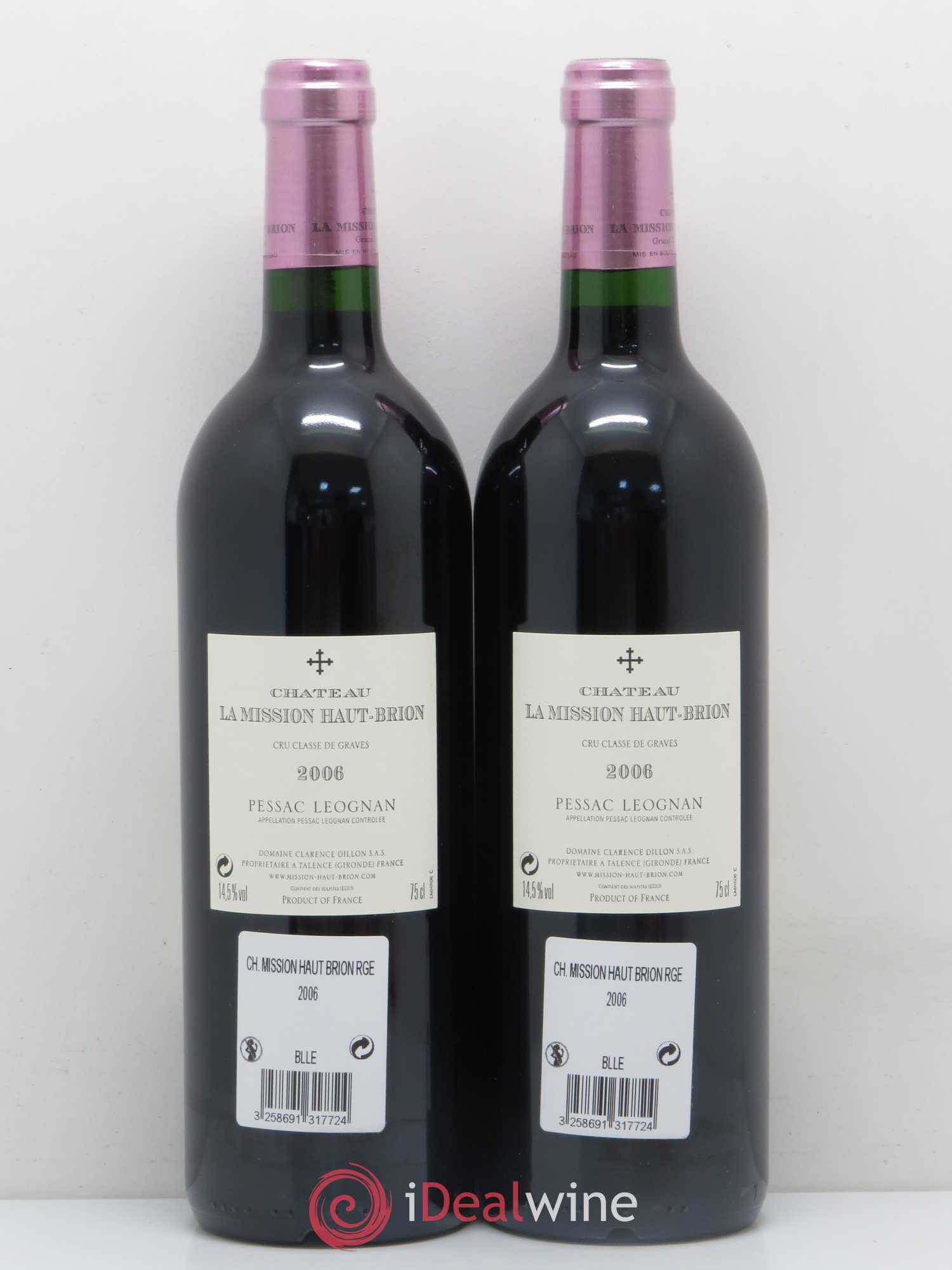 Château la Mission Haut-Brion Cru Classé de Graves 2006 - Lot de 2 bouteilles - 1