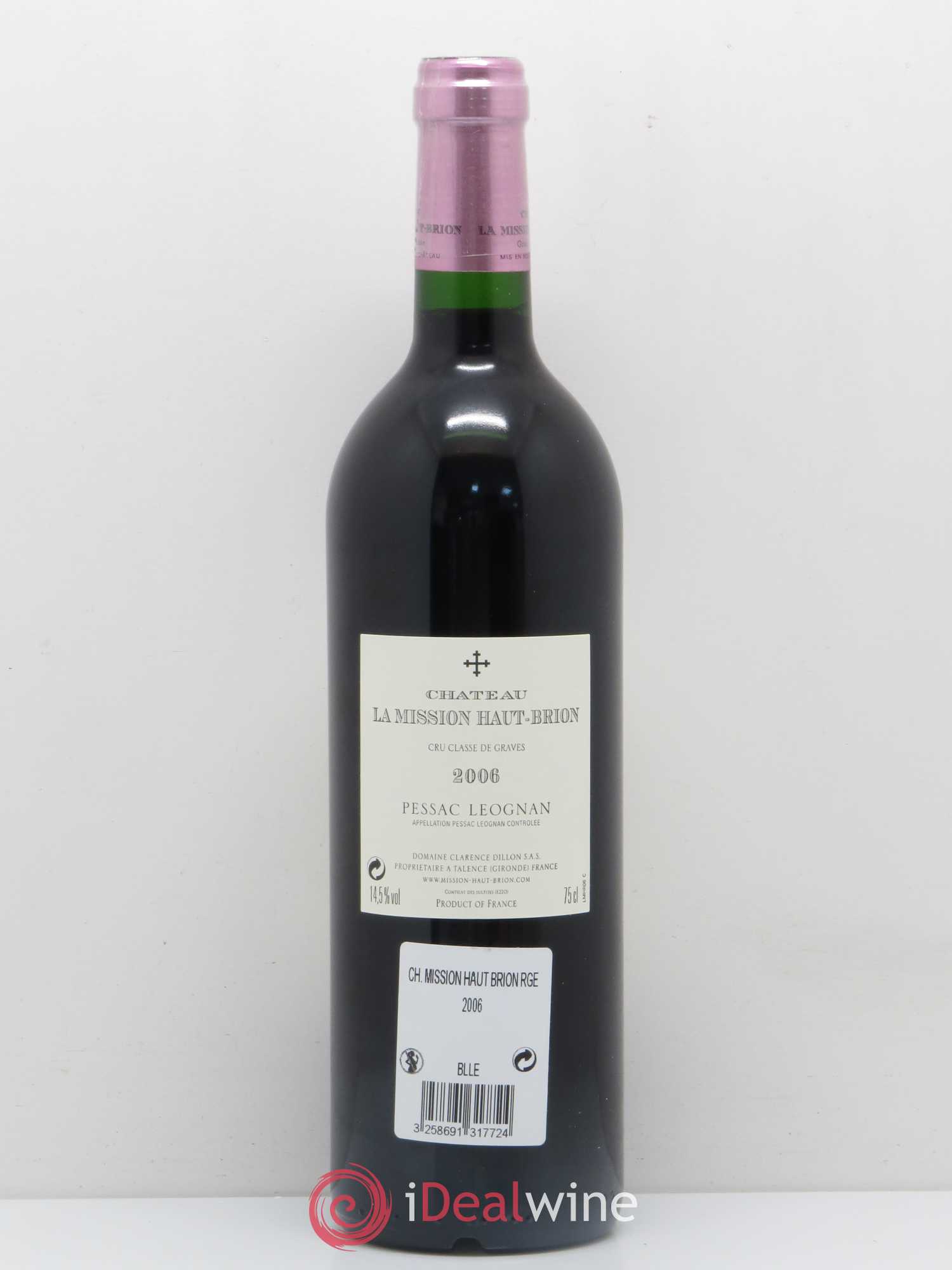 Château la Mission Haut-Brion Cru Classé de Graves 2006 - Lot de 1 bouteille - 1