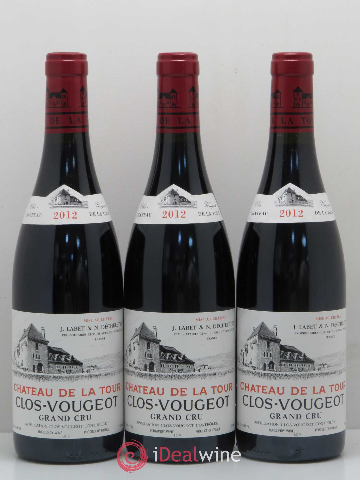 Clos de Vougeot Grand Cru Château de La Tour 2012 - Lot de 3 bouteilles - 0