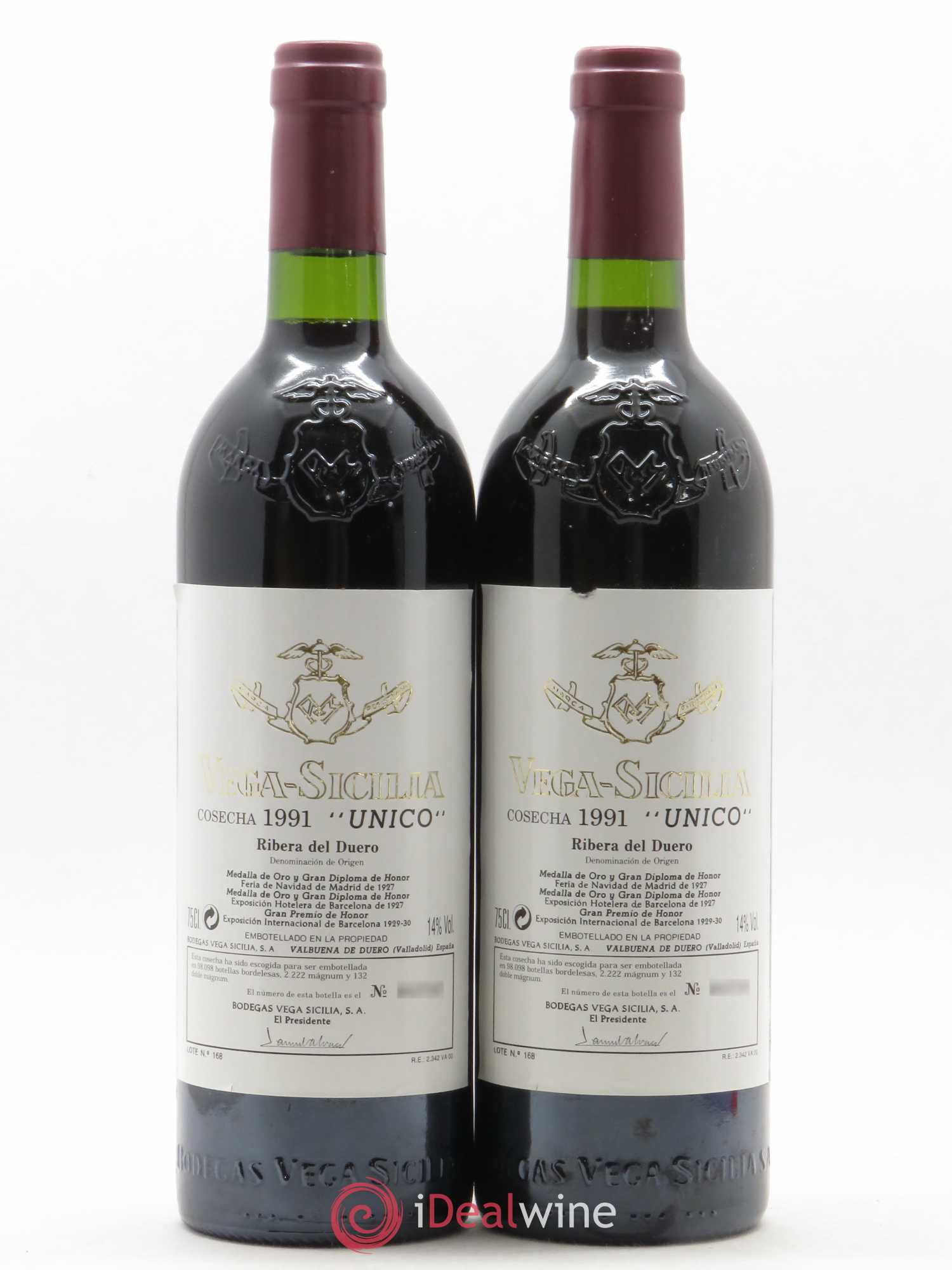 Ribera Del Duero DO Vega Sicilia Unico Famille Alvarez 1991 - Lot de 2 bouteilles - 0