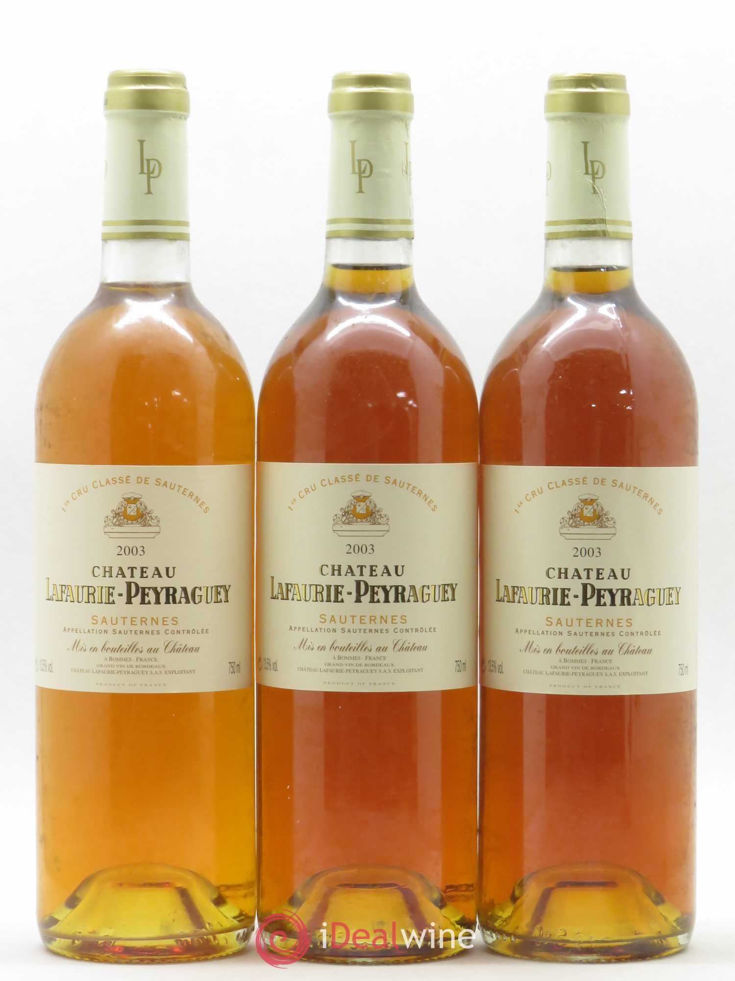 Château Lafaurie-Peyraguey 1er Grand Cru Classé 2003 - Lotto di 3 bottiglie - 0