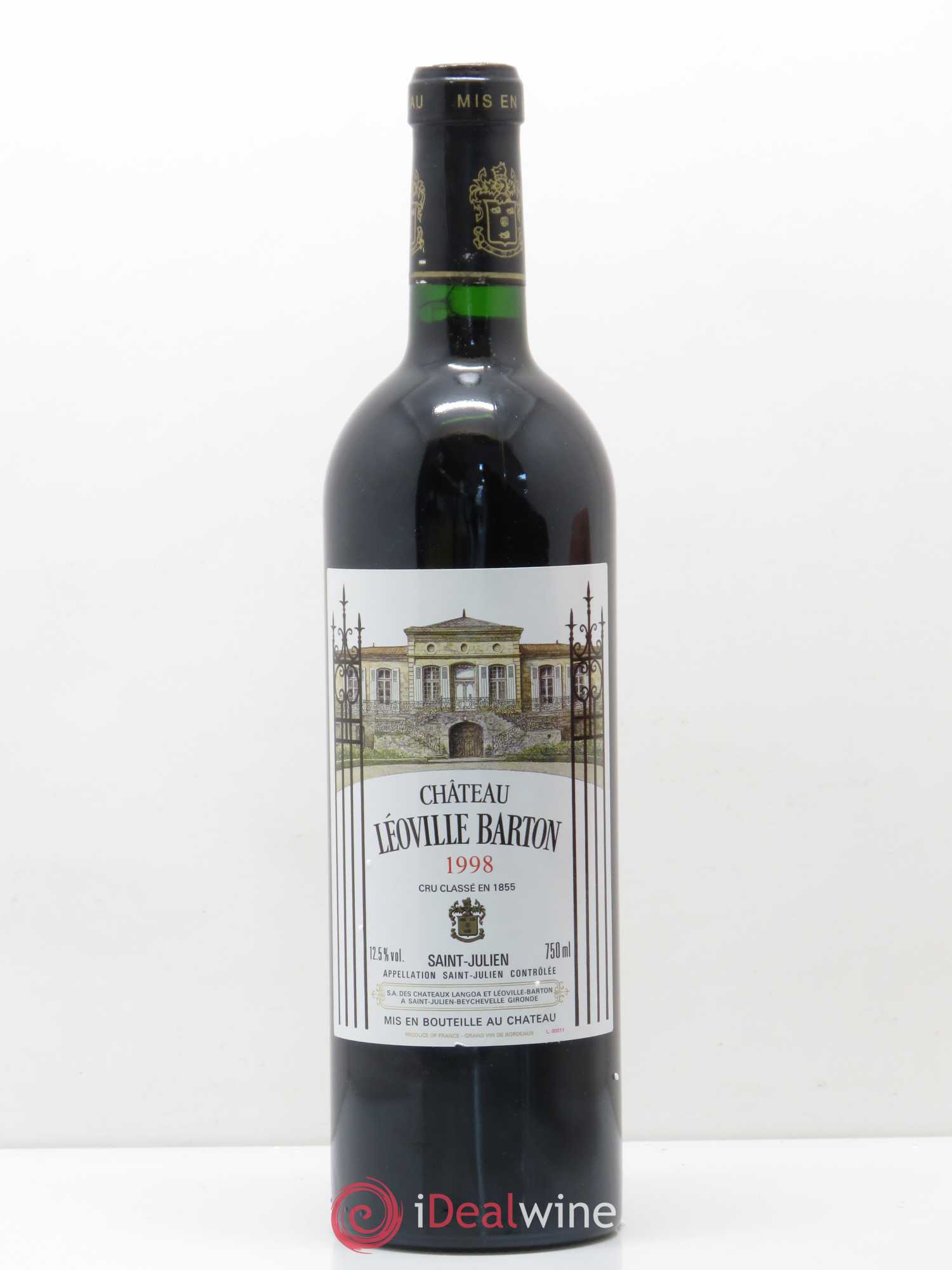 Château Léoville Barton 2ème Grand Cru Classé 1998 - Lot de 1 bouteille - 0