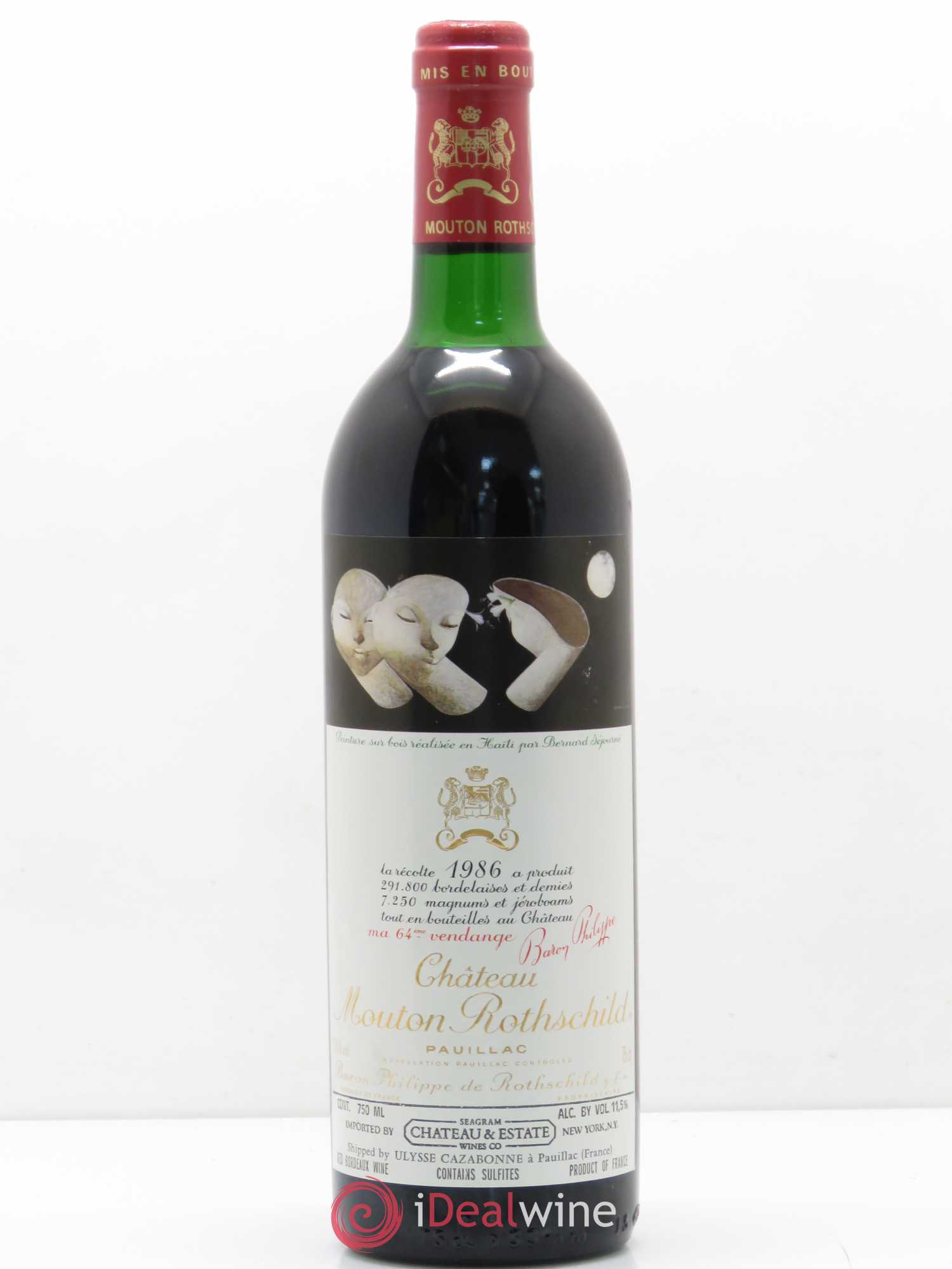 Château Mouton Rothschild 1er Grand Cru Classé 1986 - Lot de 1 bouteille - 0