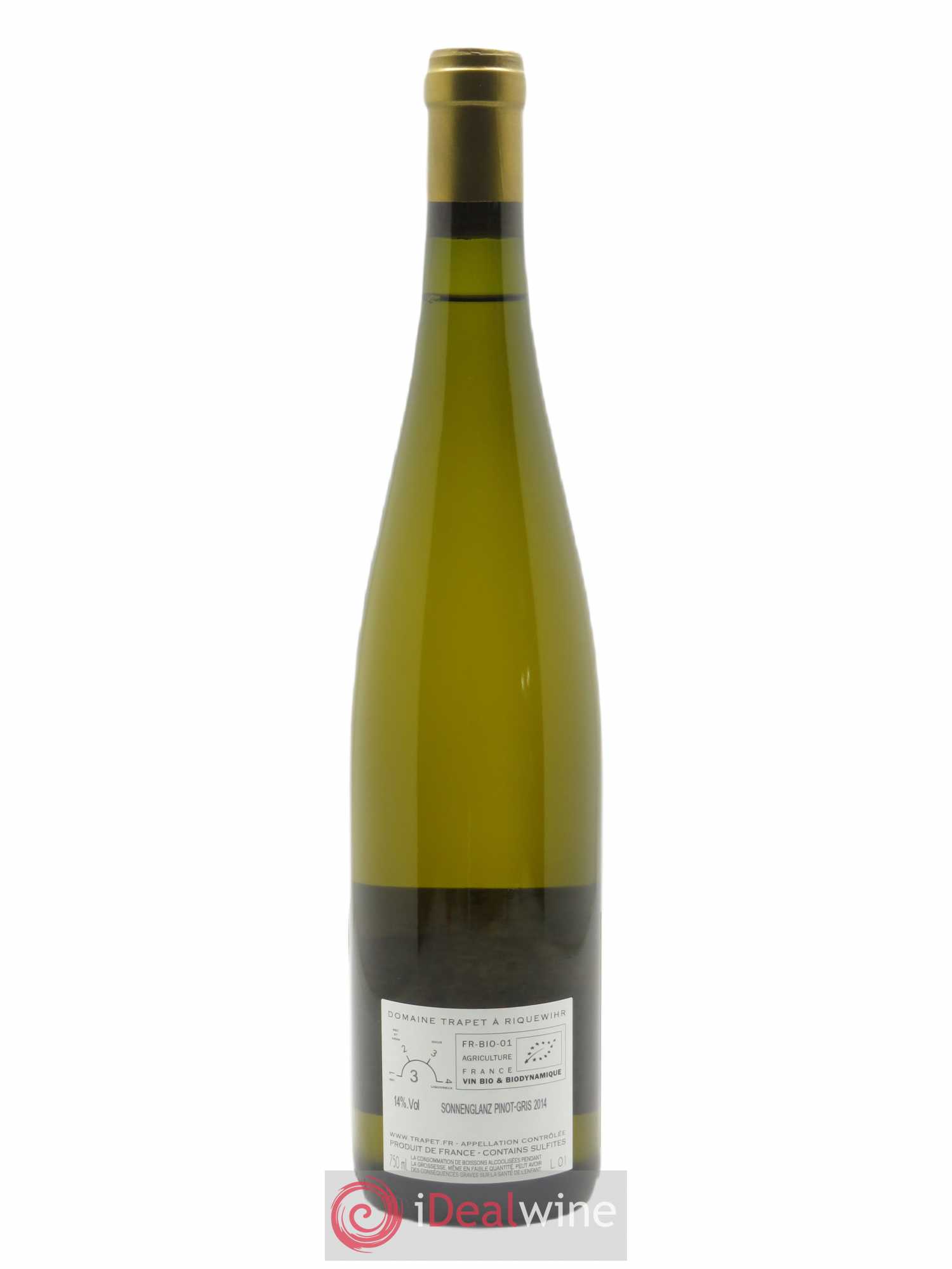 Alsace Pinot Gris Grand Cru Sonnenglanz Domaine Trapet 2014 - Lot de 1 bouteille - 1