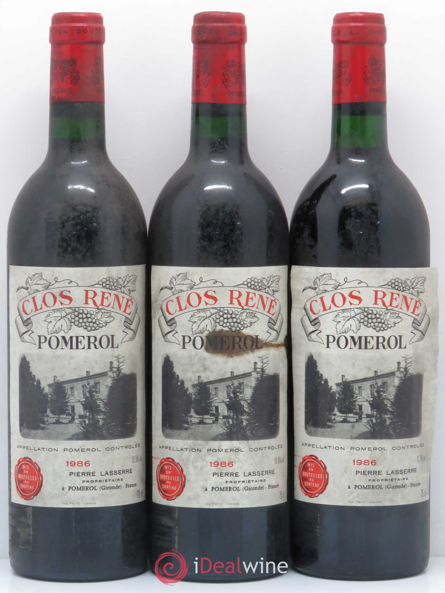 Clos René 1986 - Lot of 3 bottles - 0