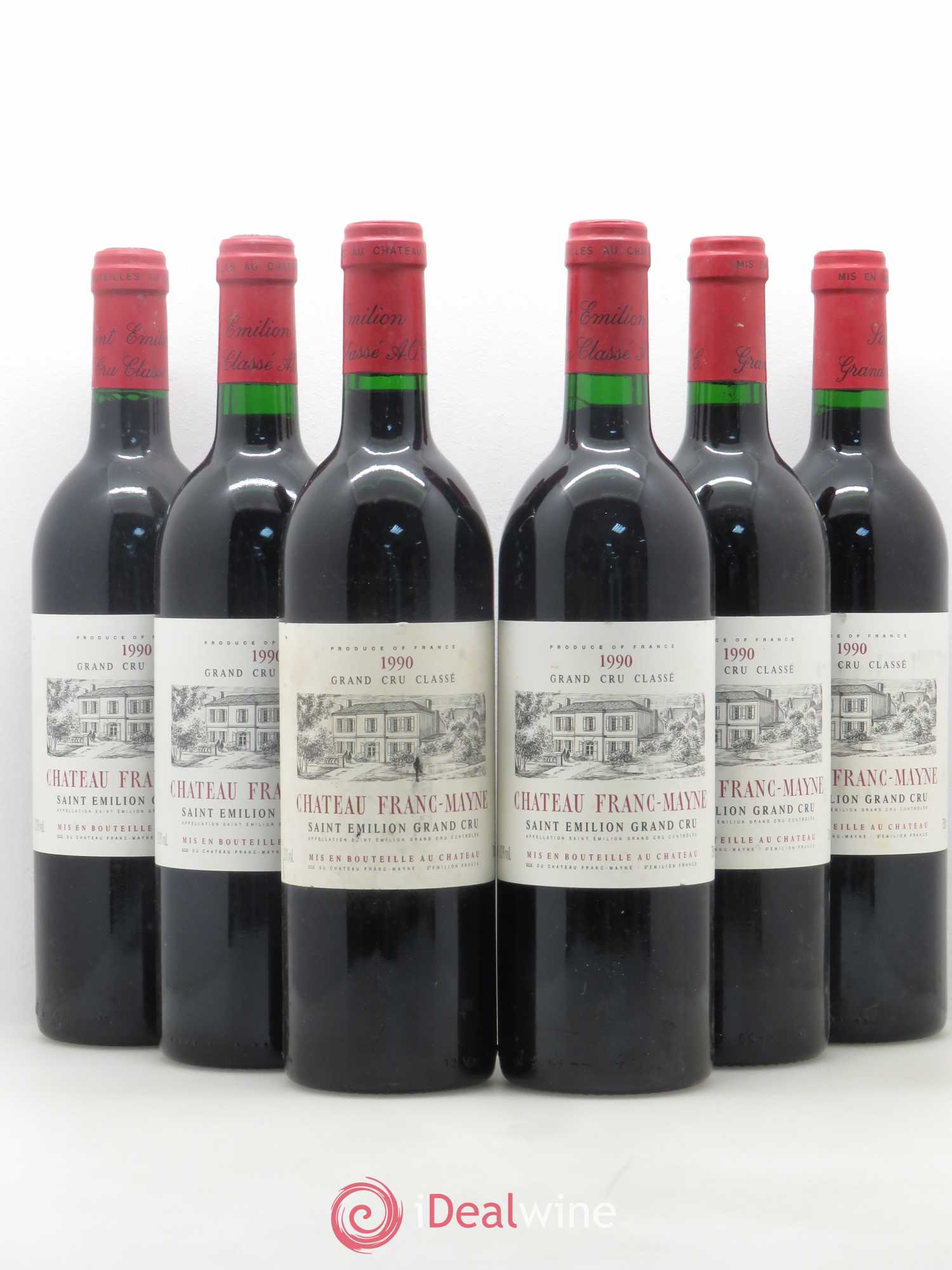 Château Franc Mayne Grand Cru Classé 1990 - Lot de 6 bouteilles - 0