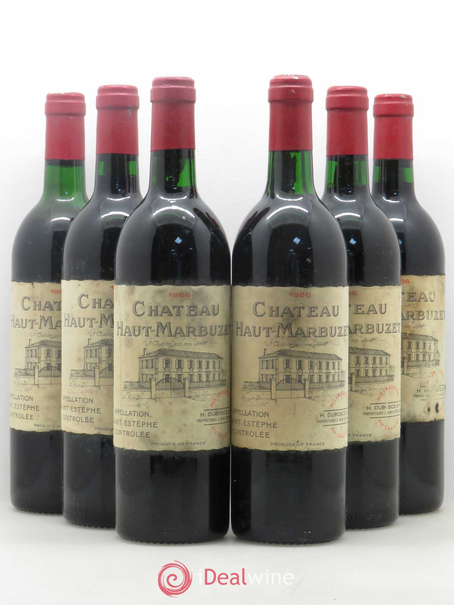 Château Haut Marbuzet 1986 - Lot de 6 bouteilles - 0