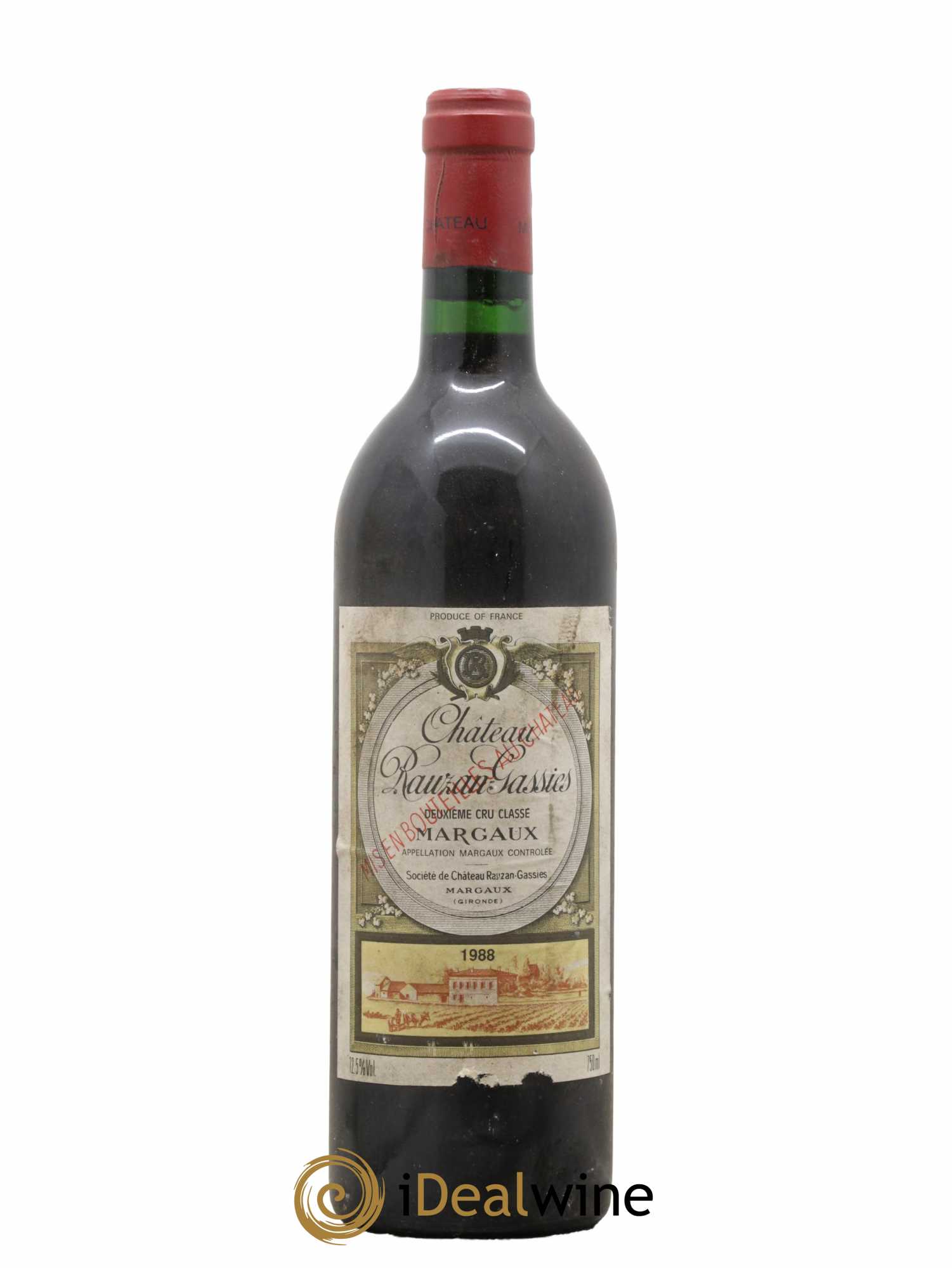 Château Rauzan-Gassies 2ème Grand Cru Classé 1988 - Lot de 1 bouteille - 0