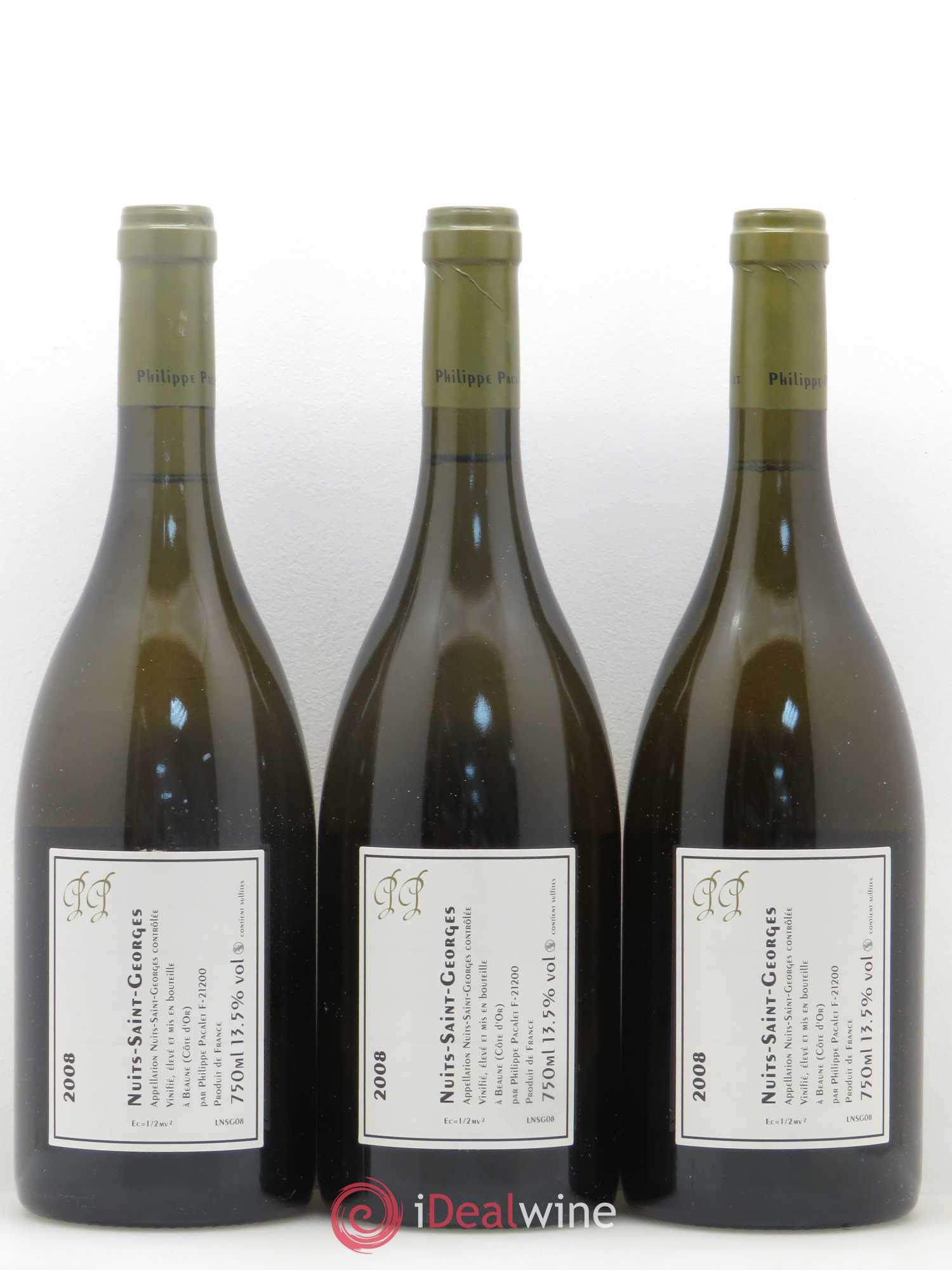 Nuits-Saint-Georges Philippe Pacalet 2008 - Lot de 3 bouteilles - 1