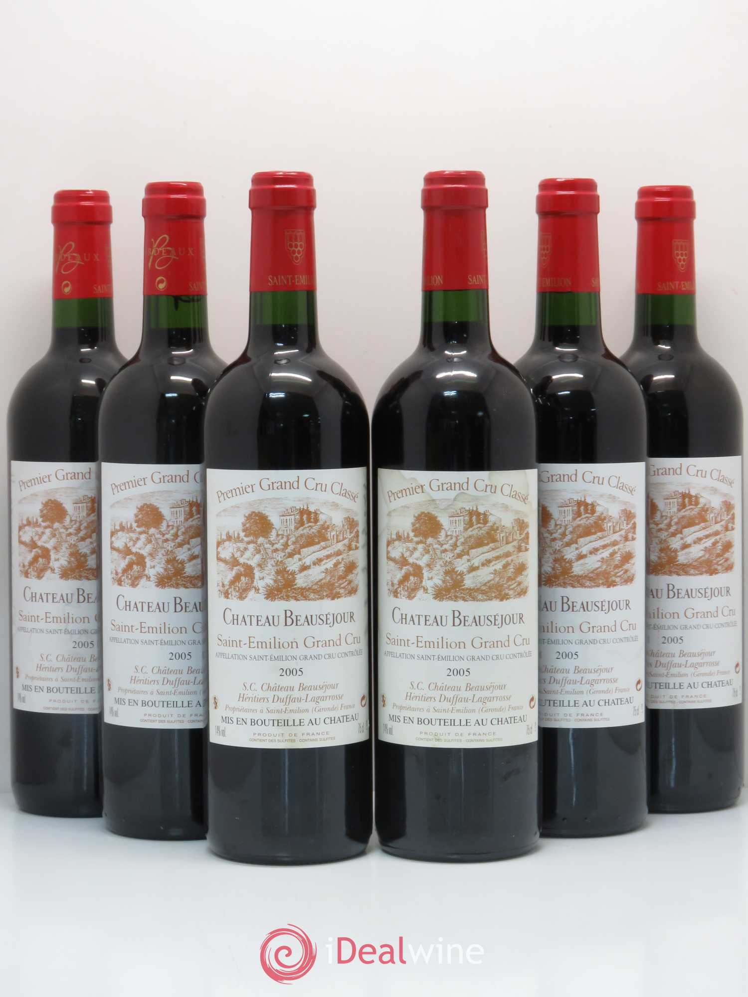 Château Beauséjour (Duffau-Lagarrosse) 1er Grand Cru Classé B 2005 - Lot de 6 bouteilles - 0
