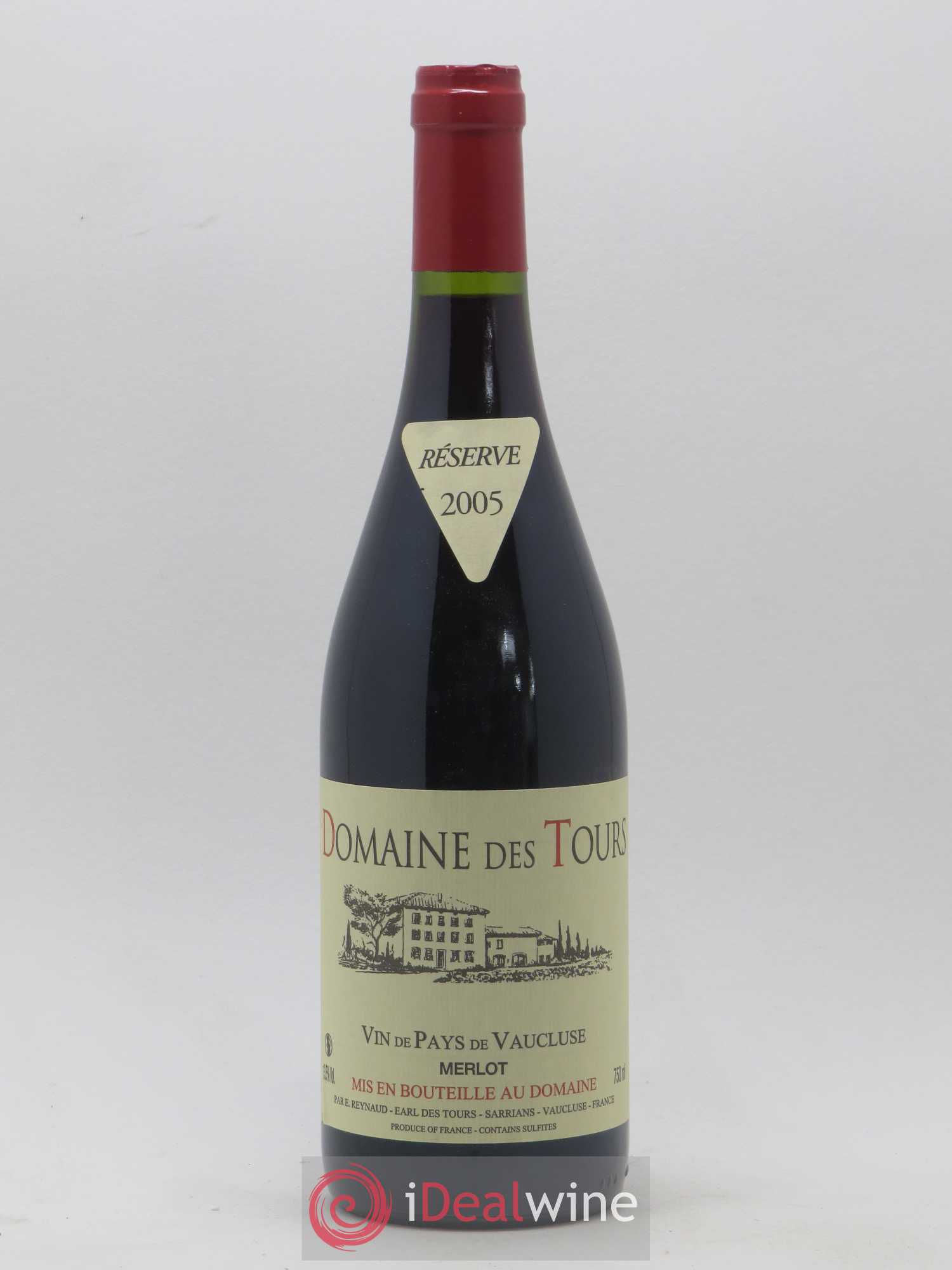 Vaucluse Domaine des Tours Merlot Emmanuel Reynaud 2005 - Lot de 1 bouteille - 0