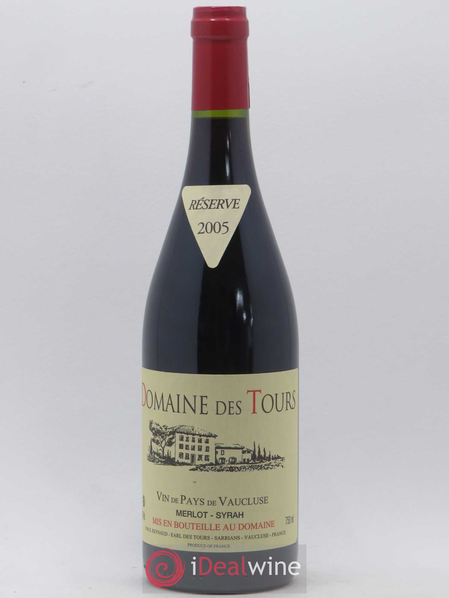 Vaucluse Domaine des Tours Merlot-Syrah Emmanuel Reynaud 2005 - Lot de 1 bouteille - 0