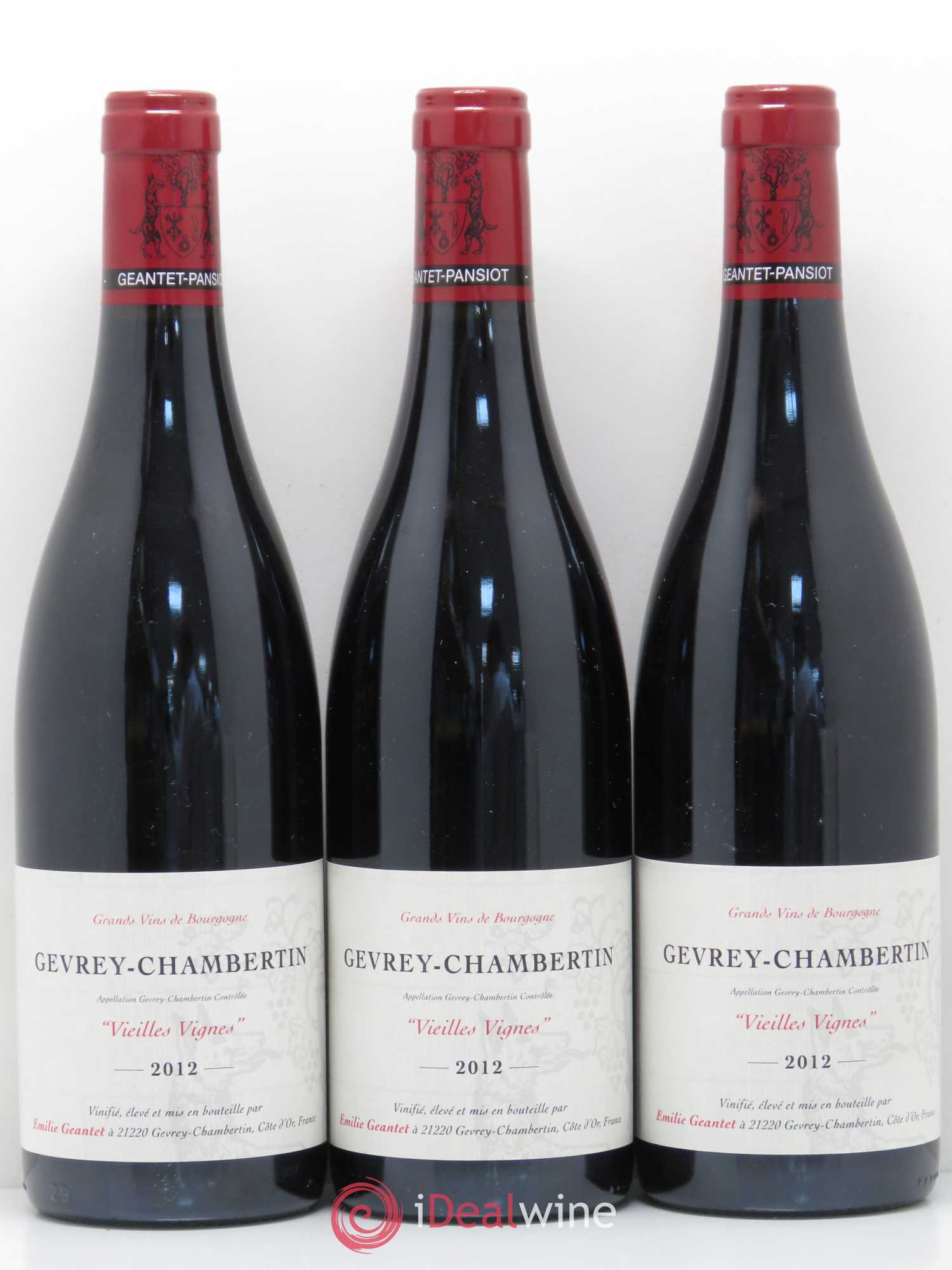 Gevrey-Chambertin Vieilles Vignes Emilie Geantet 2012 - Lot de 3 bouteilles - 0