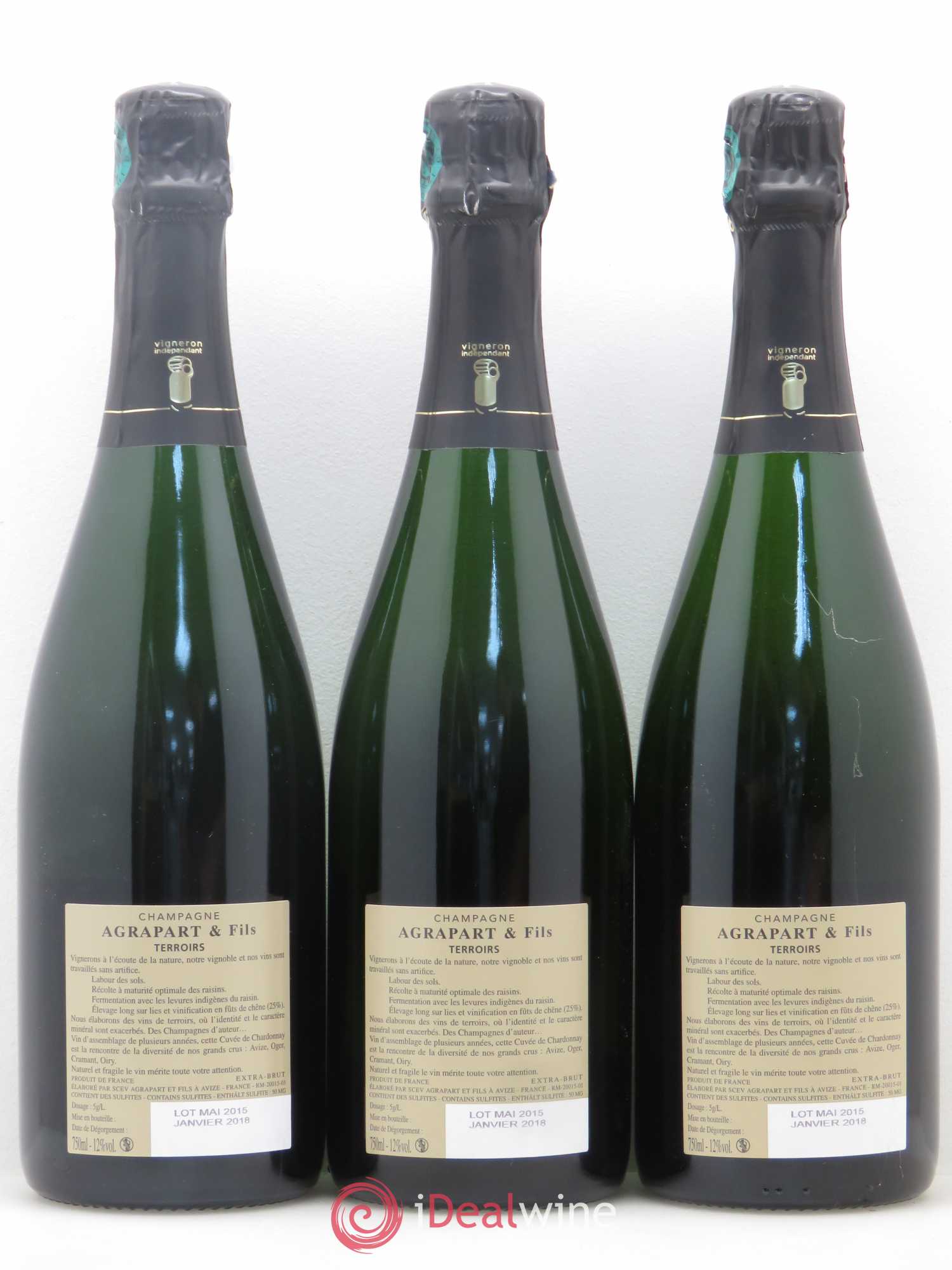 Terroirs Blanc de Blancs Extra-Brut Agrapart & Fils - Lot de 3 bouteilles - 1
