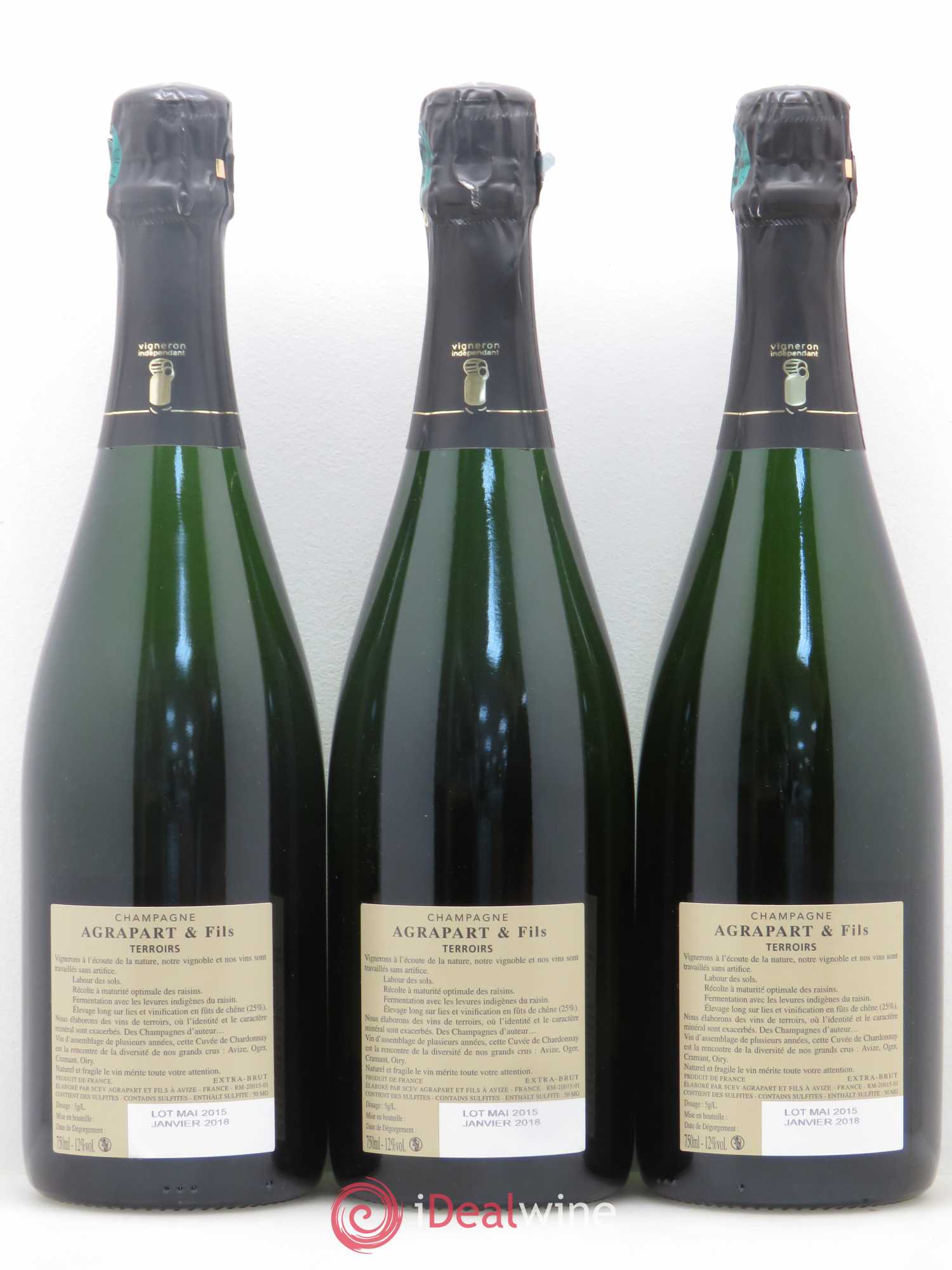 Terroirs Blanc de Blancs Extra-Brut Agrapart & Fils - Lot de 3 bouteilles - 1