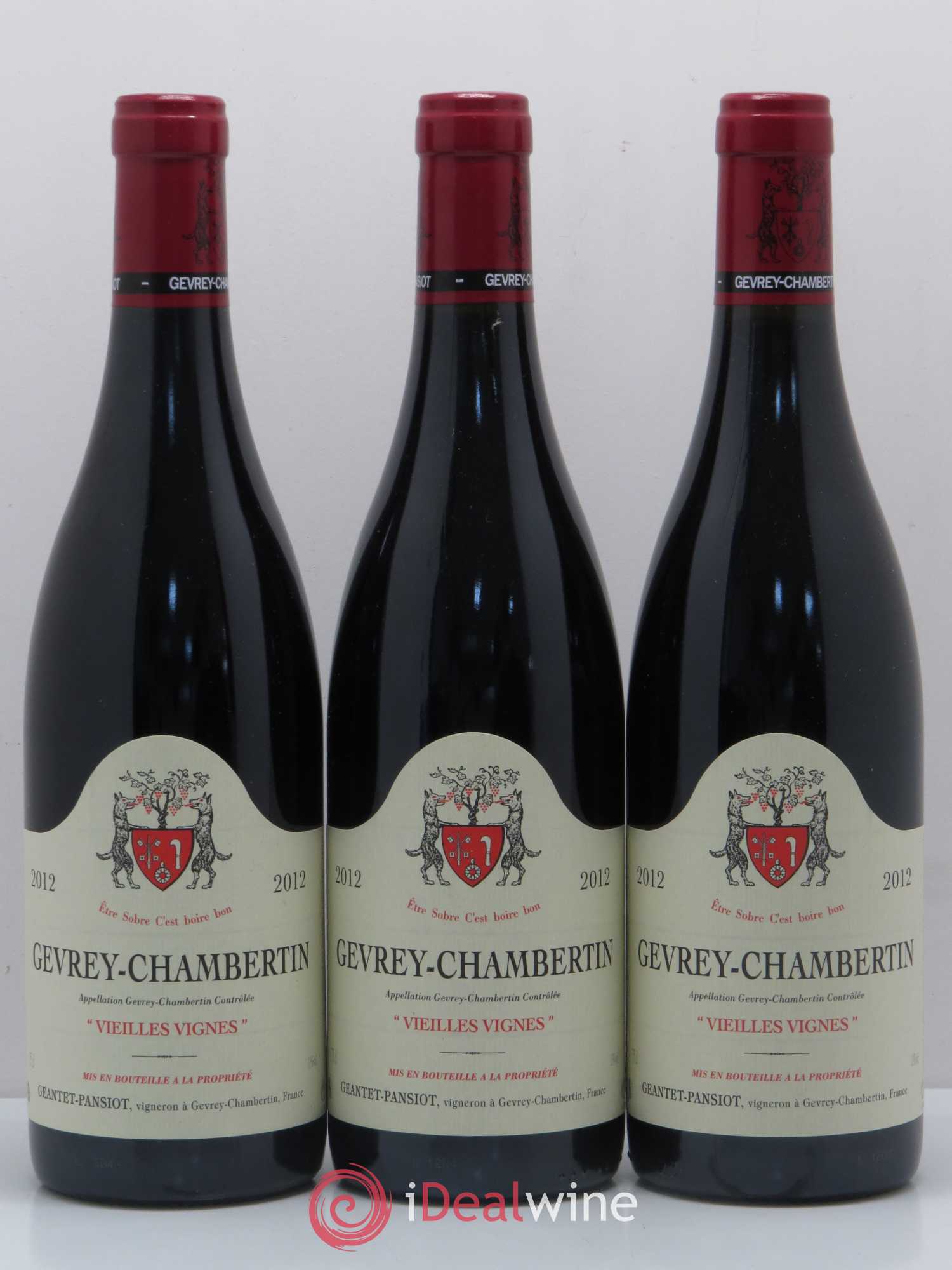 Gevrey-Chambertin Vieilles vignes Geantet-Pansiot 2012 - Lot de 3 bouteilles - 0