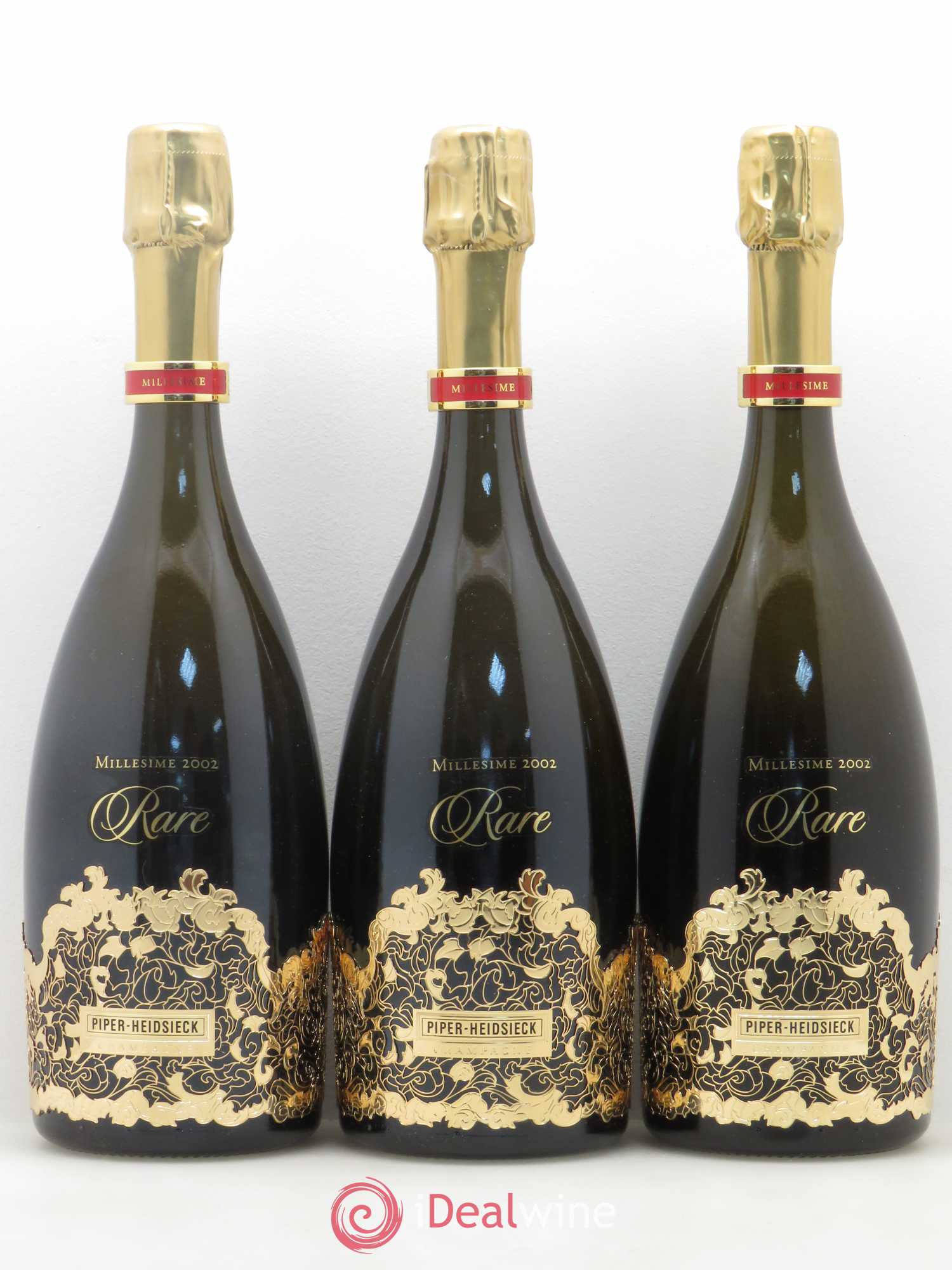 Rare Piper Heidsieck 2002 - Lot de 3 bouteilles - 0