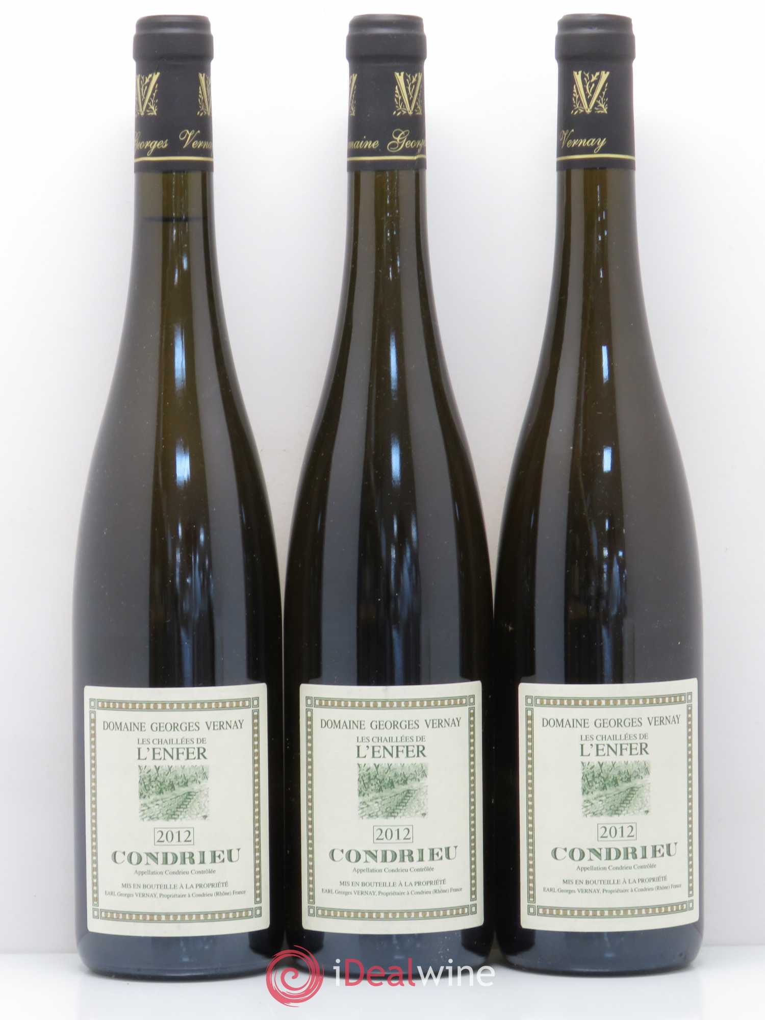 Condrieu Les Chaillées de l'Enfer Georges Vernay 2012 - Lot de 3 bouteilles - 0