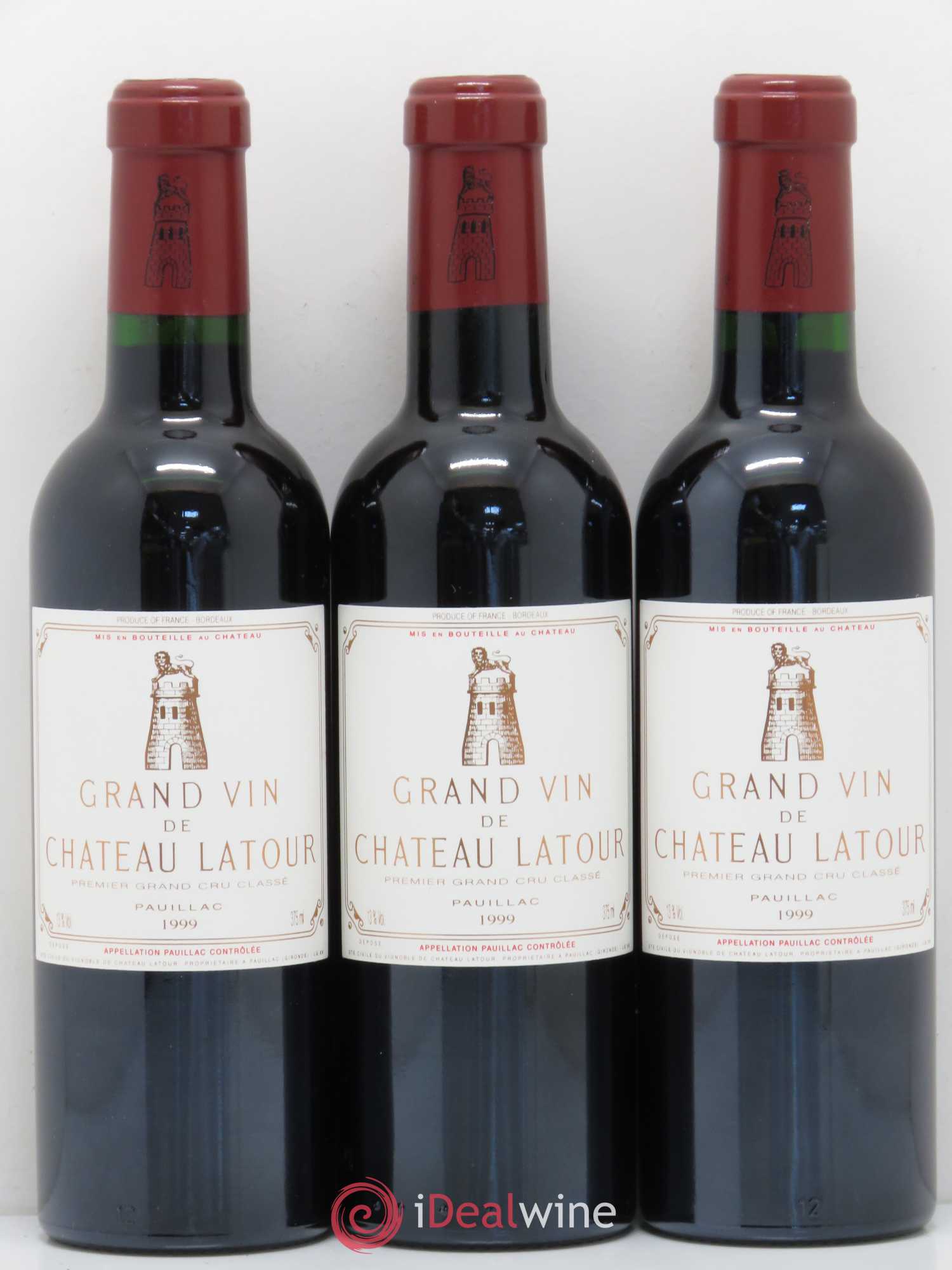 Château Latour 1er Grand Cru Classé 1999 - Lot de 3 demi bouteilles - 0