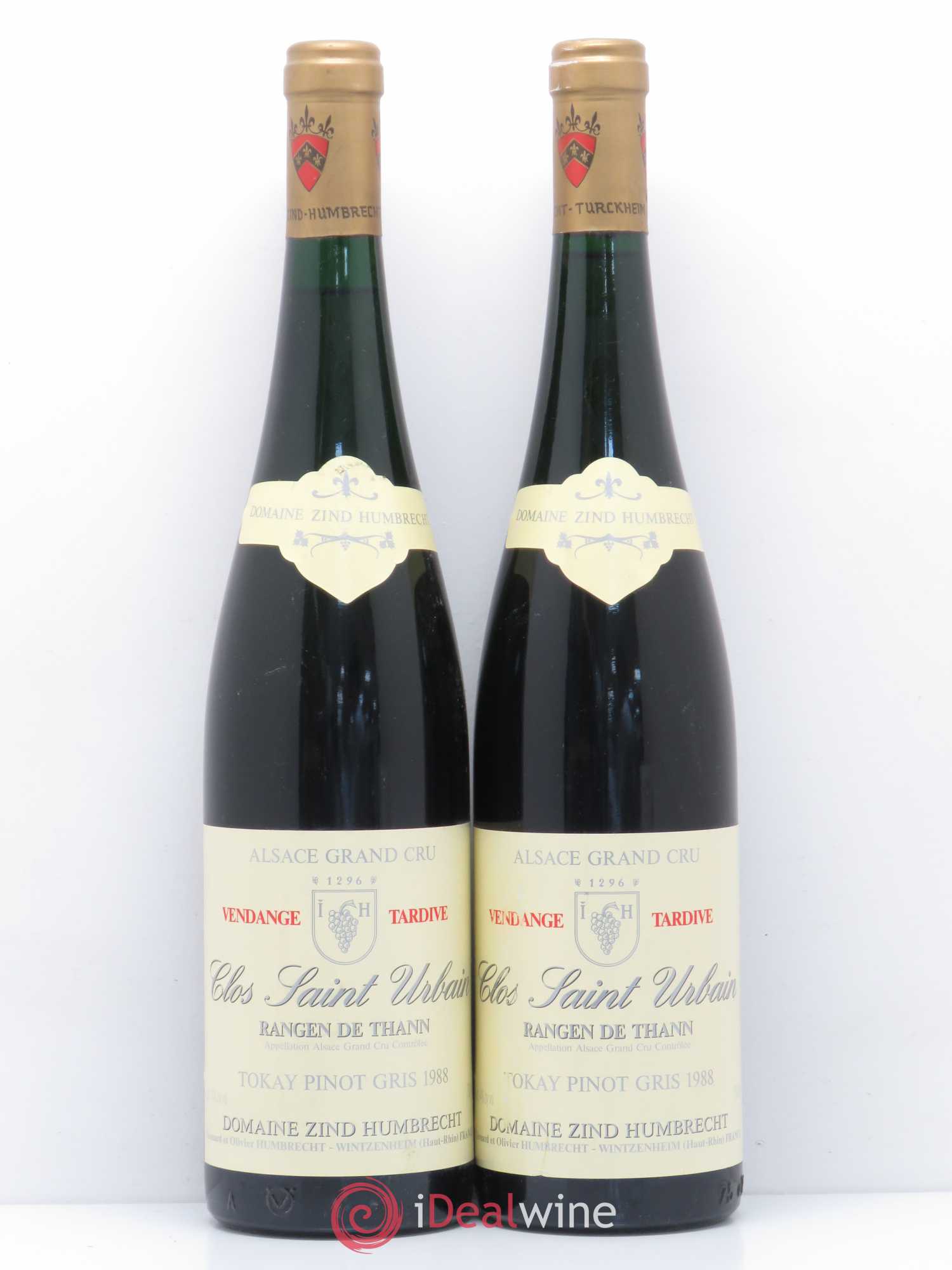 Alsace Pinot Gris Grand Cru Rangen de Thann Clos Saint-Urbain Zind-Humbrecht (Domaine) Vendanges tardives 1988 - Lotto di 2 bottiglie - 0