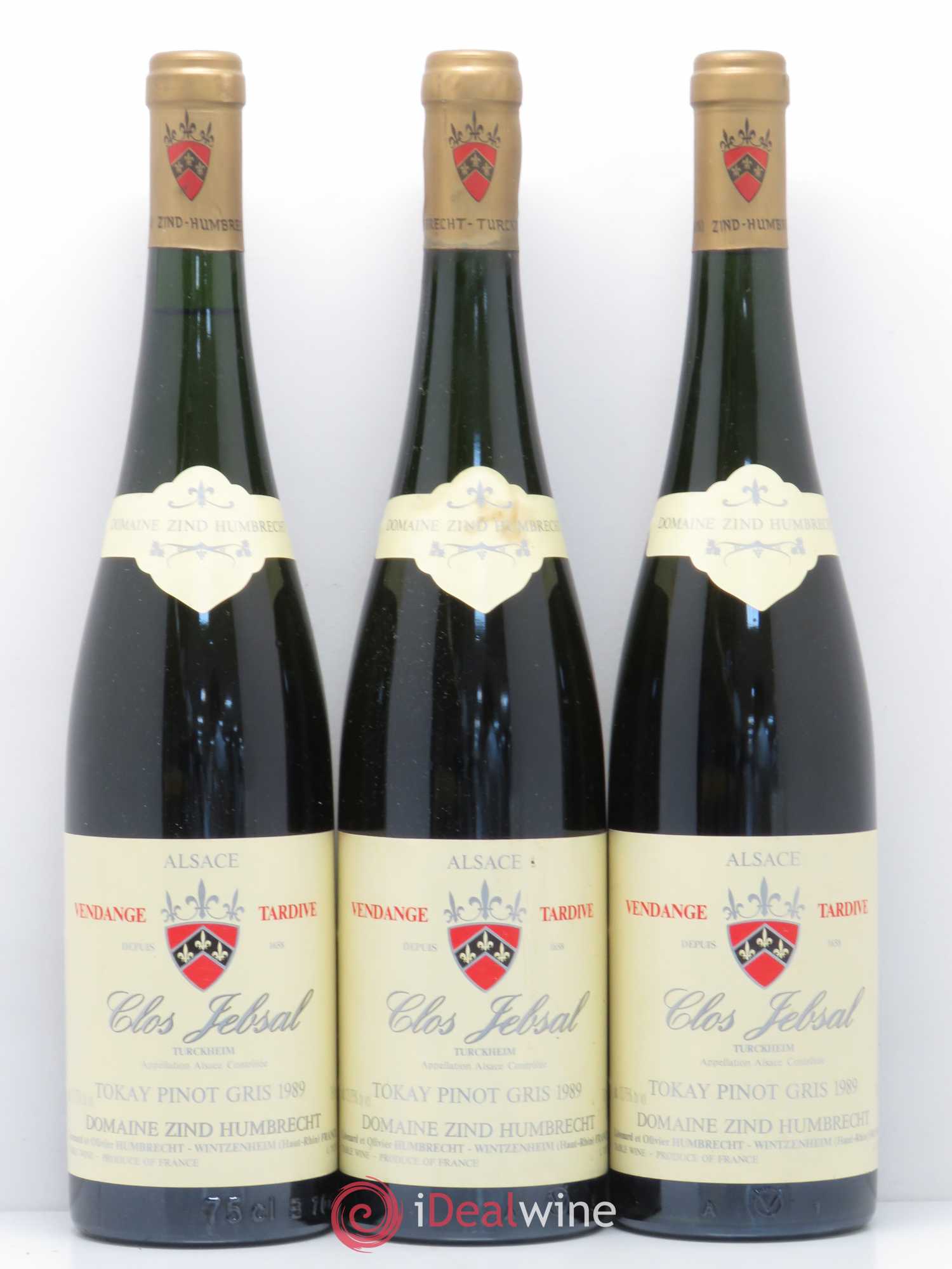 Alsace Pinot Gris Clos Jebsal Vendanges Tardives Zind-Humbrecht (Domaine) 1989 - Lotto di 3 bottiglie - 0